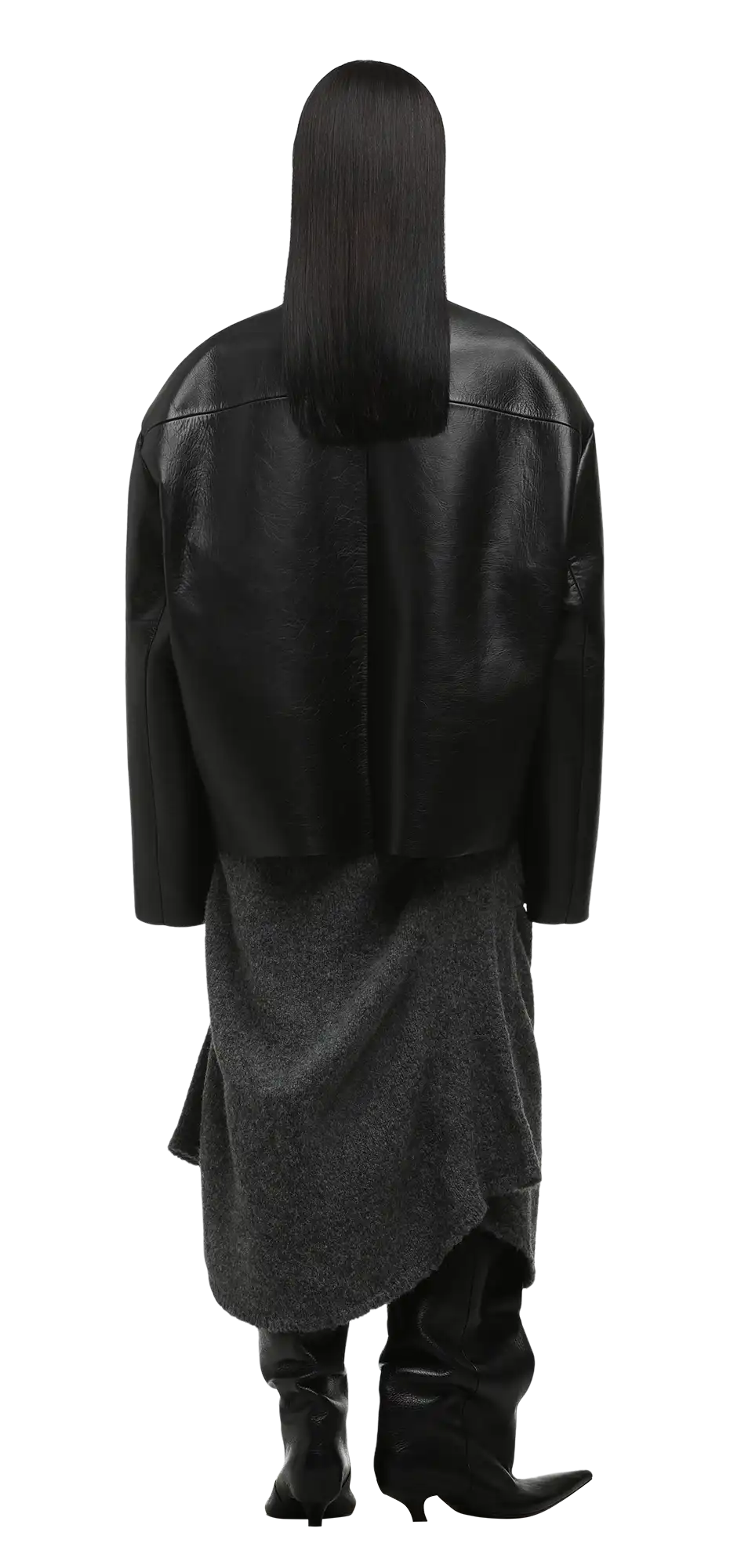 minimal leather jacket black leather - entire studios
