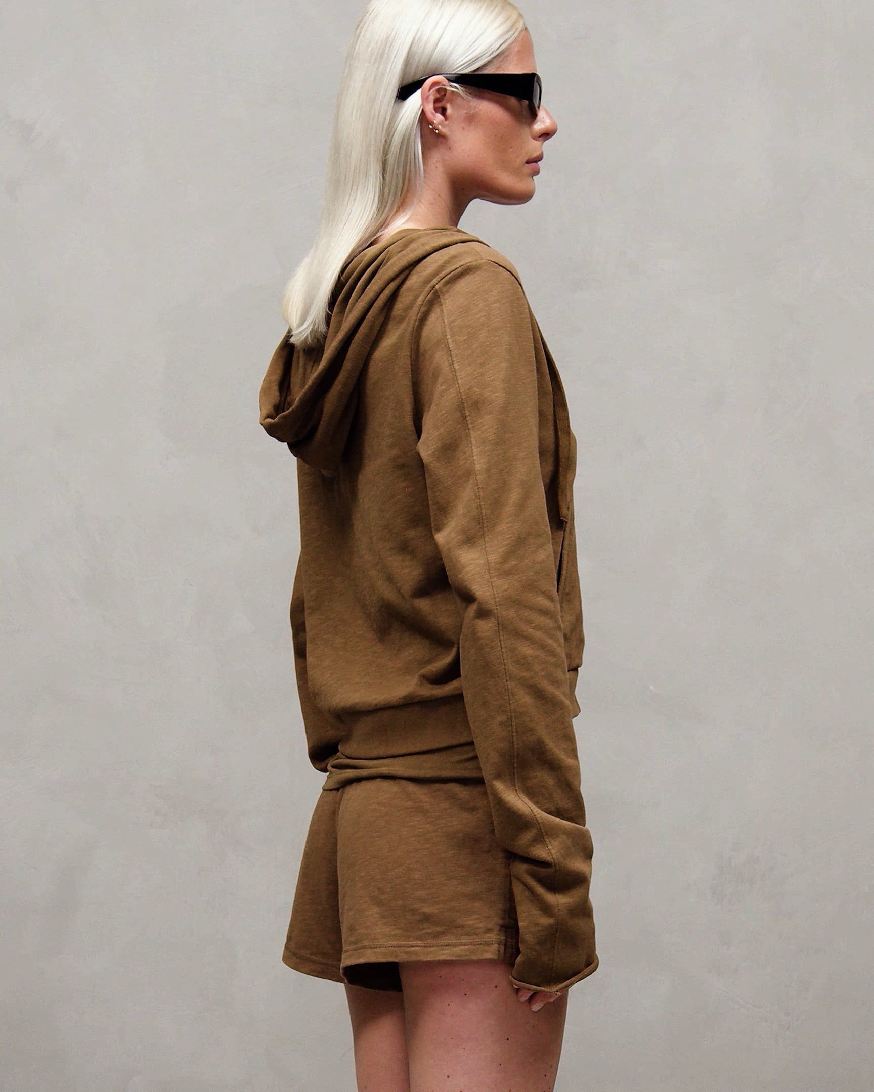 lightweight cropped zip up dune - entire studios