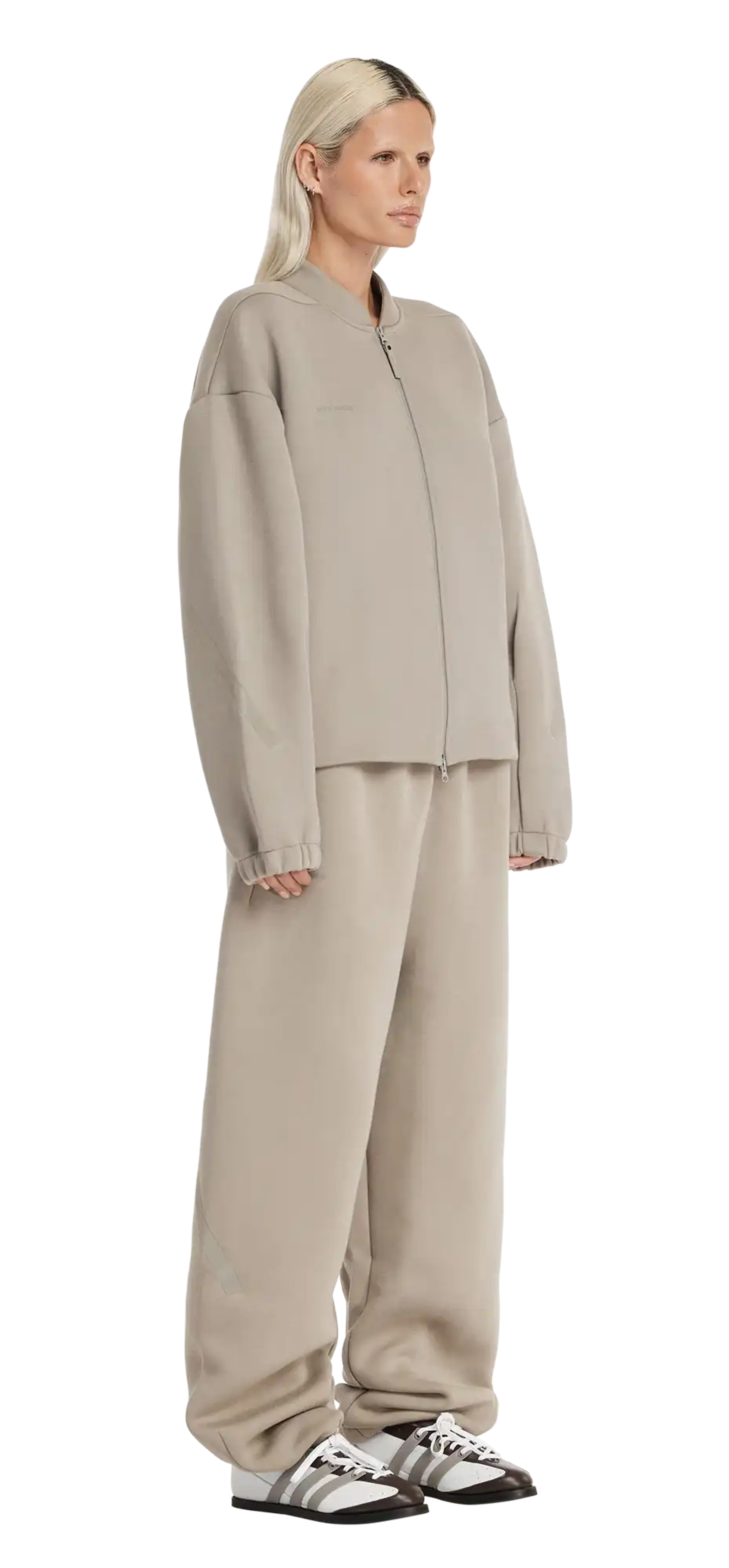 adidas セットアップ　ダンボールニット　サイズ 2XS z.n.e. full zip knit putty beige - entire studios