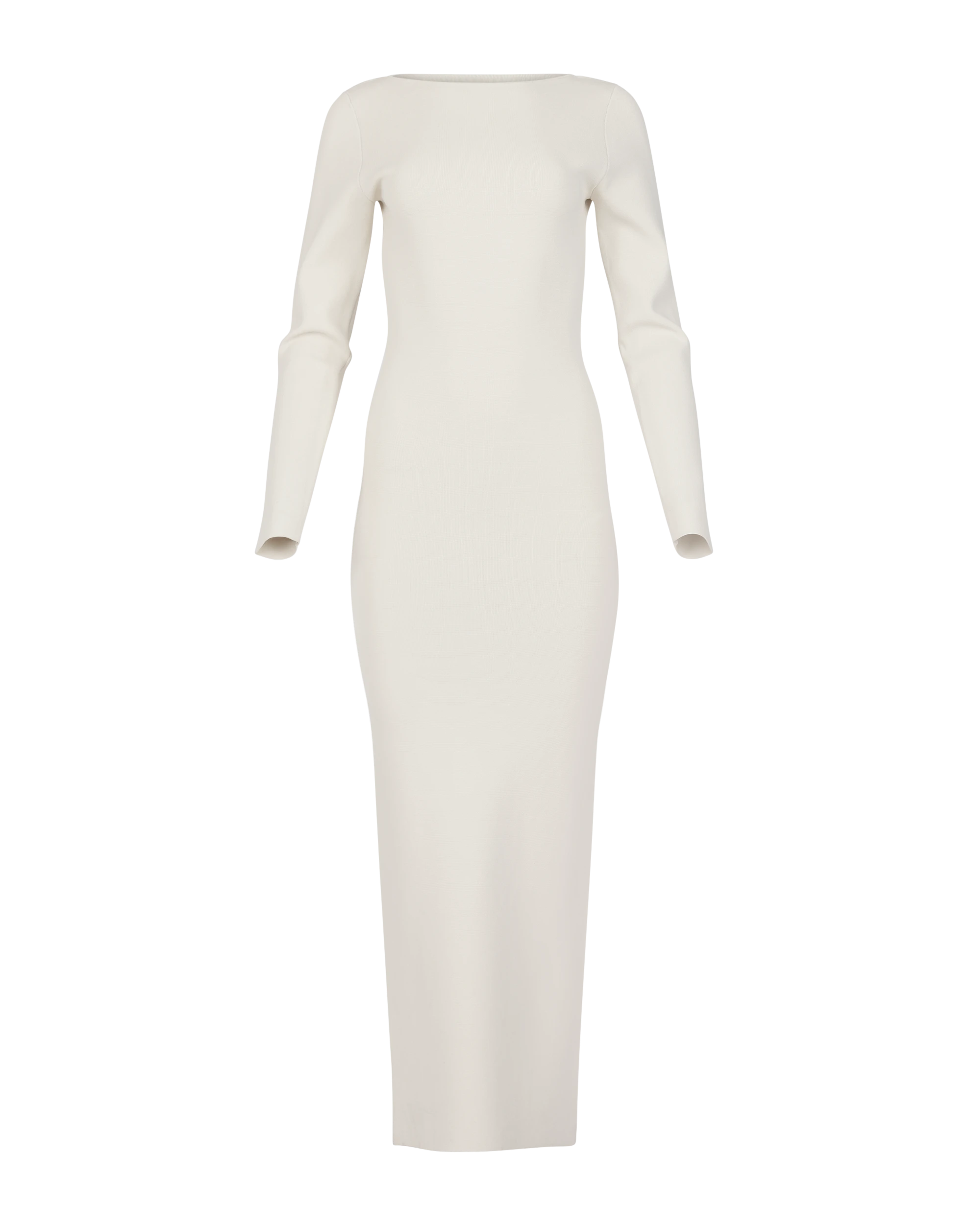 Boat Neck Midi Dress Off White - Image 4