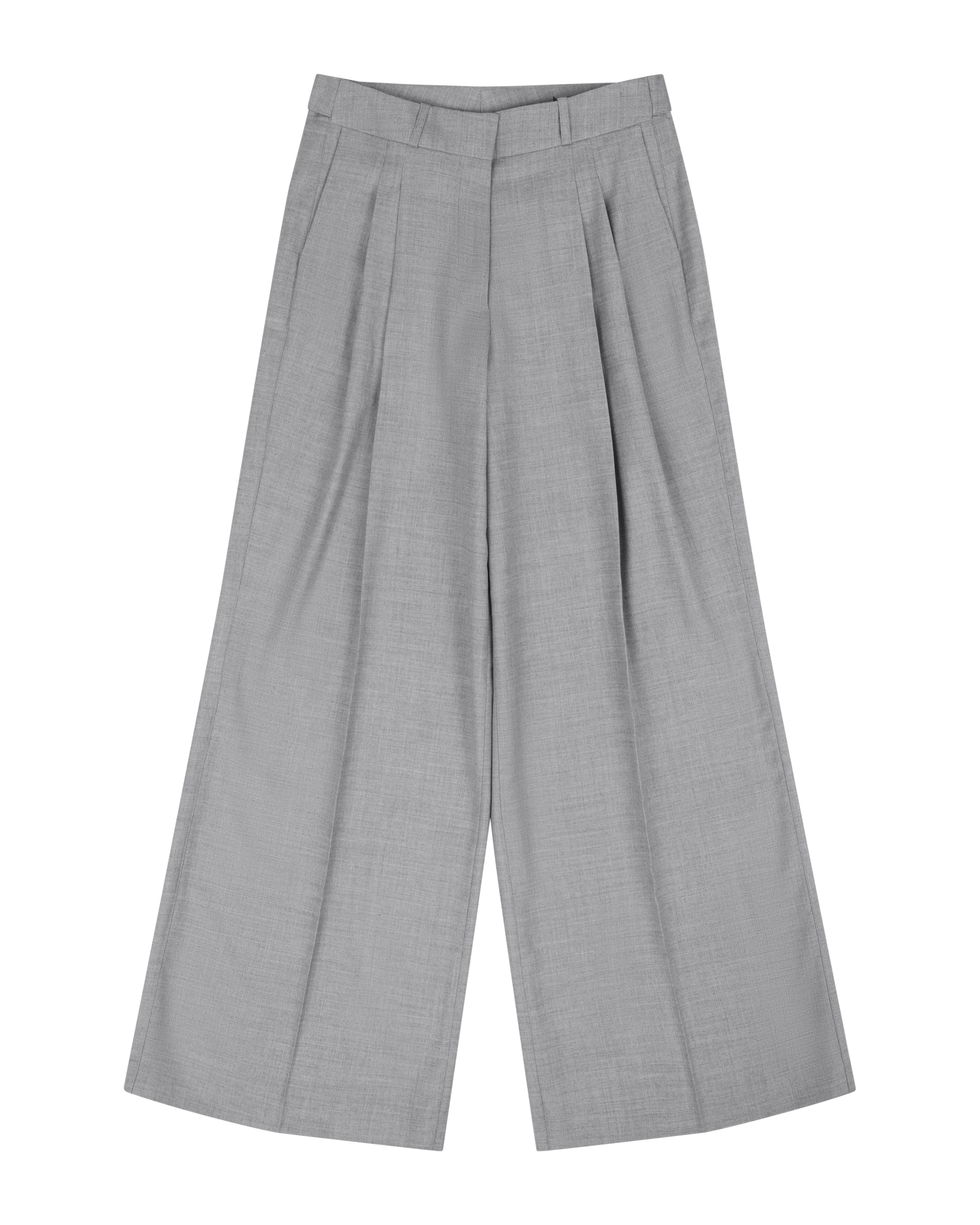 Pleated Womens Pant Warm Gray - Image 1