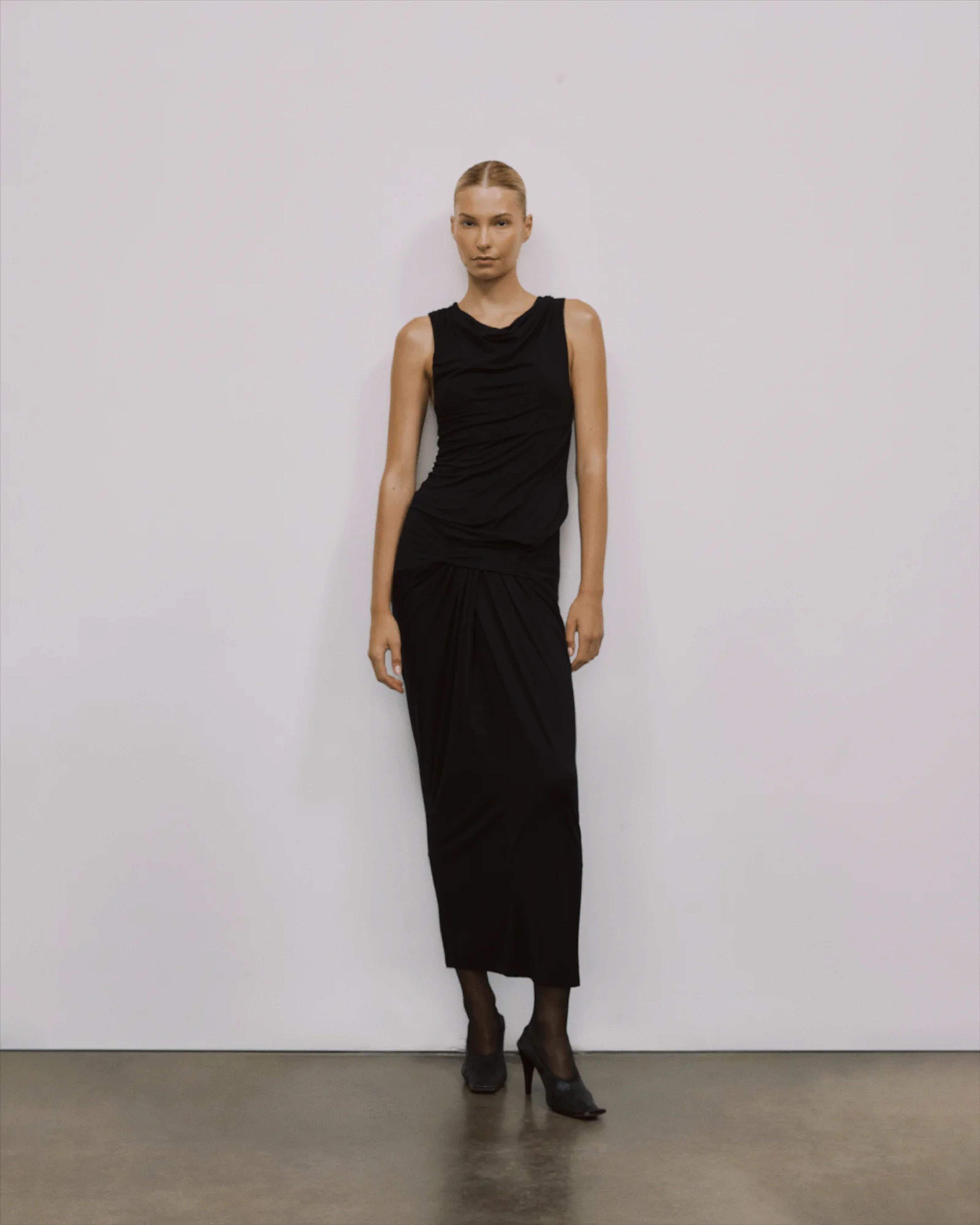 Drape Dress Black - Image 1