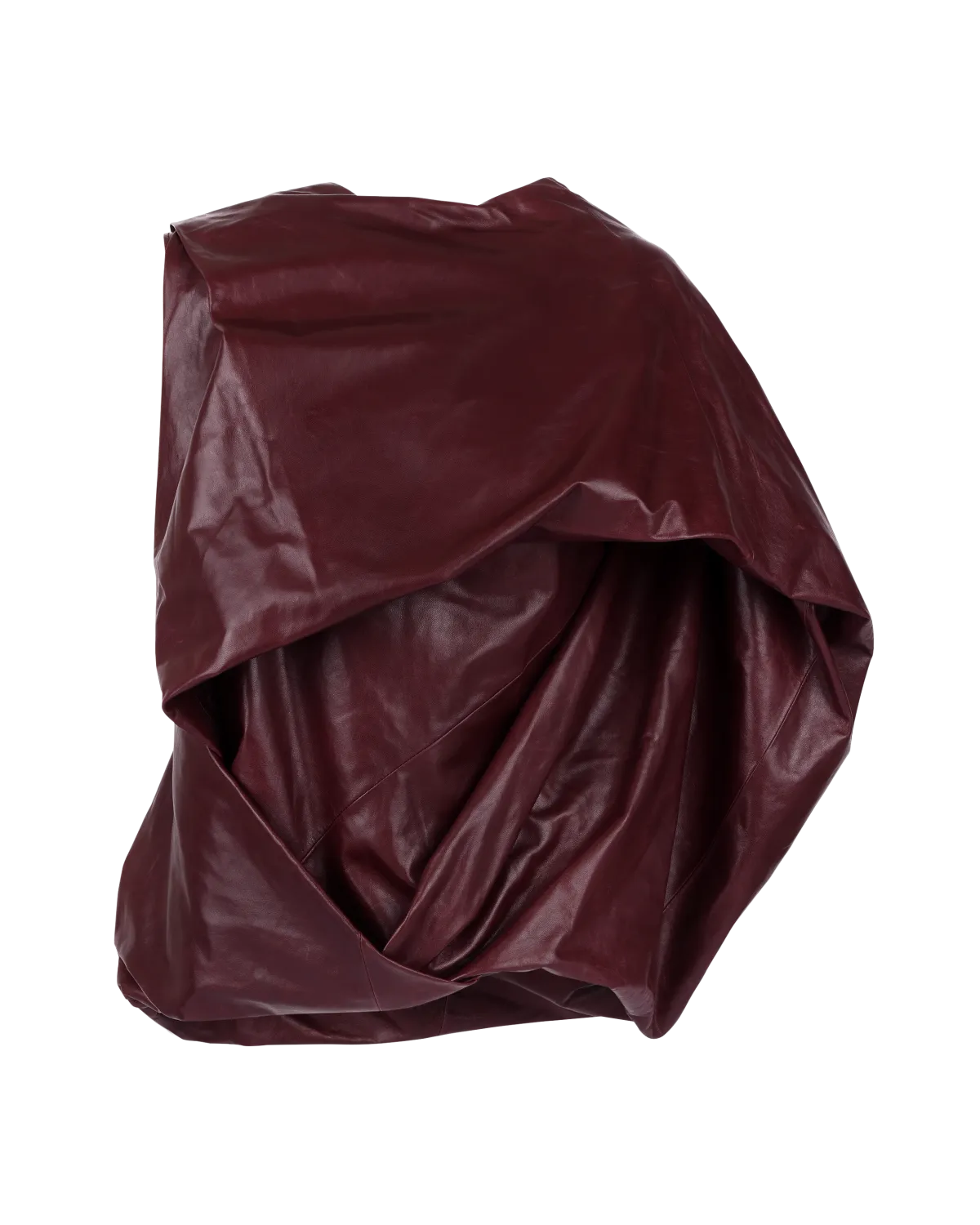 Leather Side Drape Top Merlot - Image 2