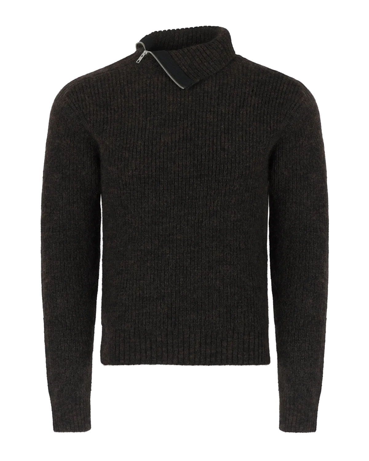 Knit Zip Turtleneck Burnt - Image 2