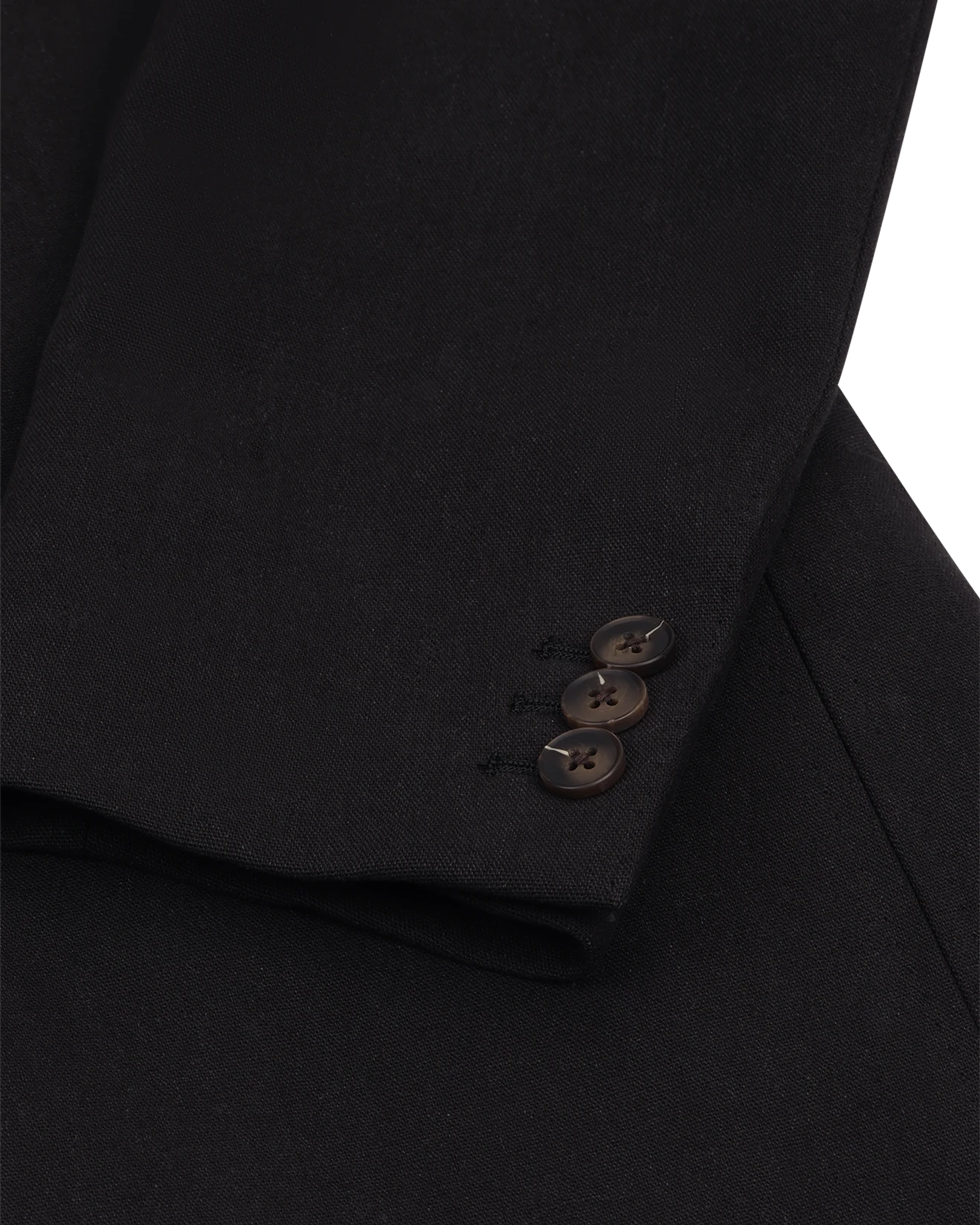 Simple Breasted Blazer Black Linen - Image 3