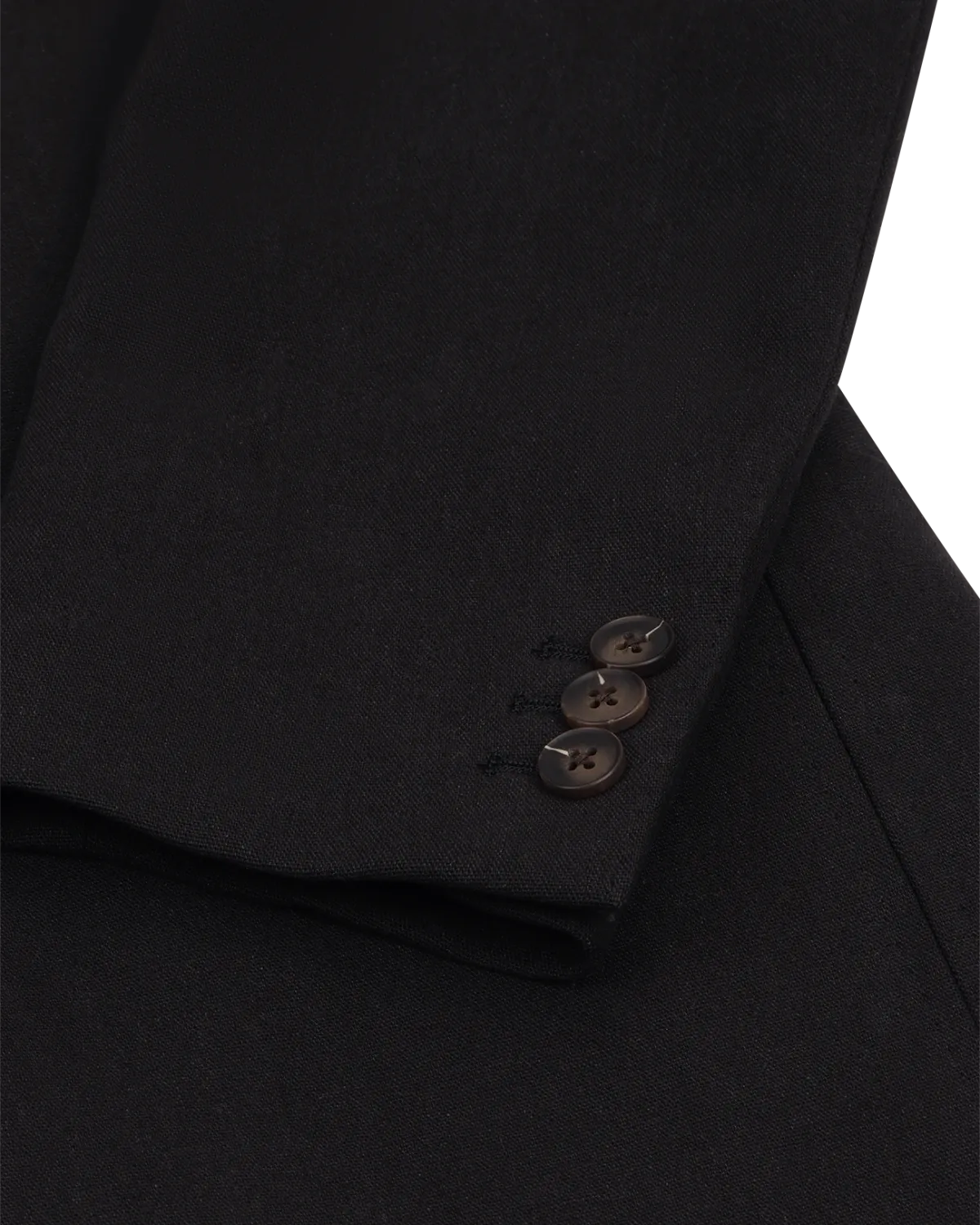 Simple Breasted Blazer Black Linen - Image 3
