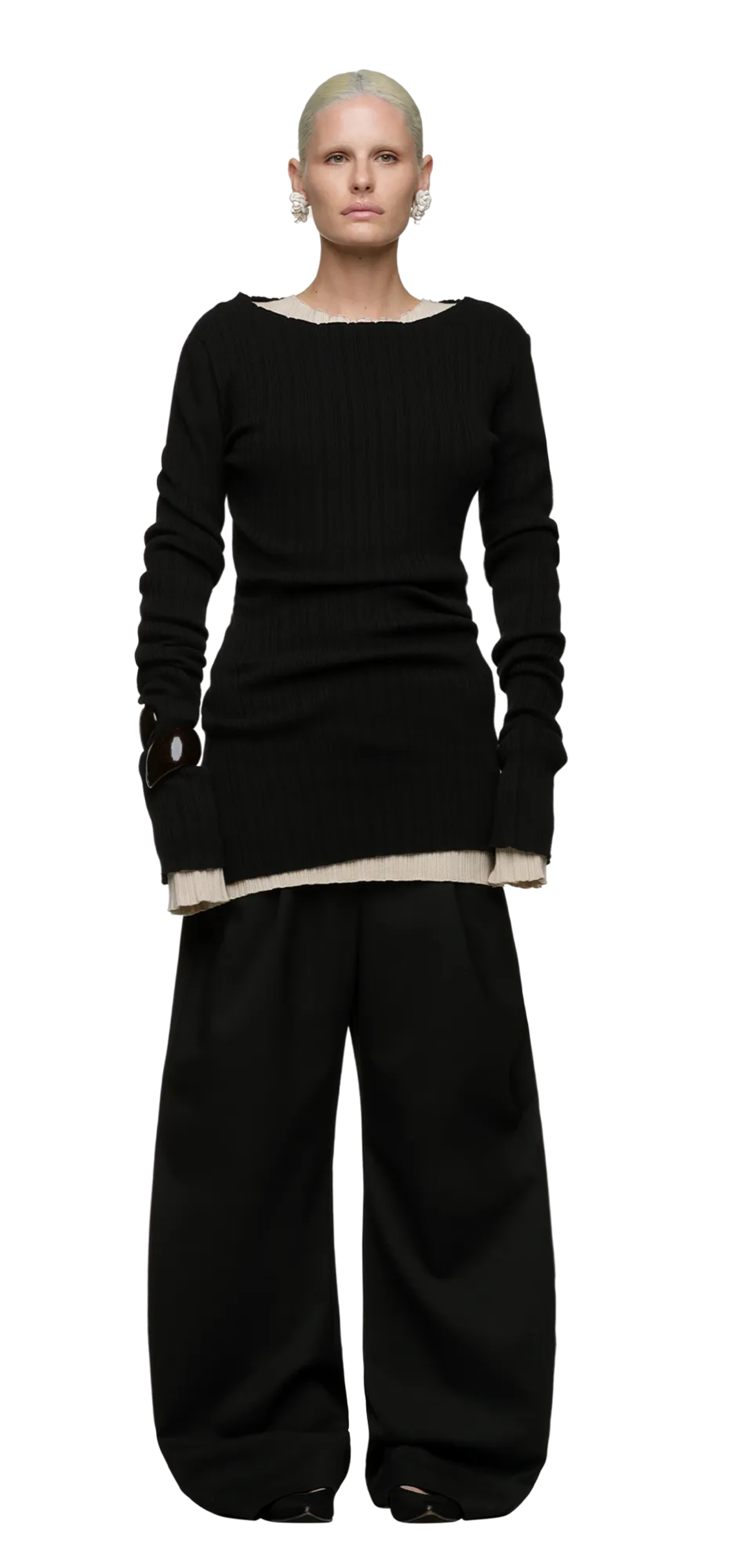 arches-long-sleeve-knit-black character front view