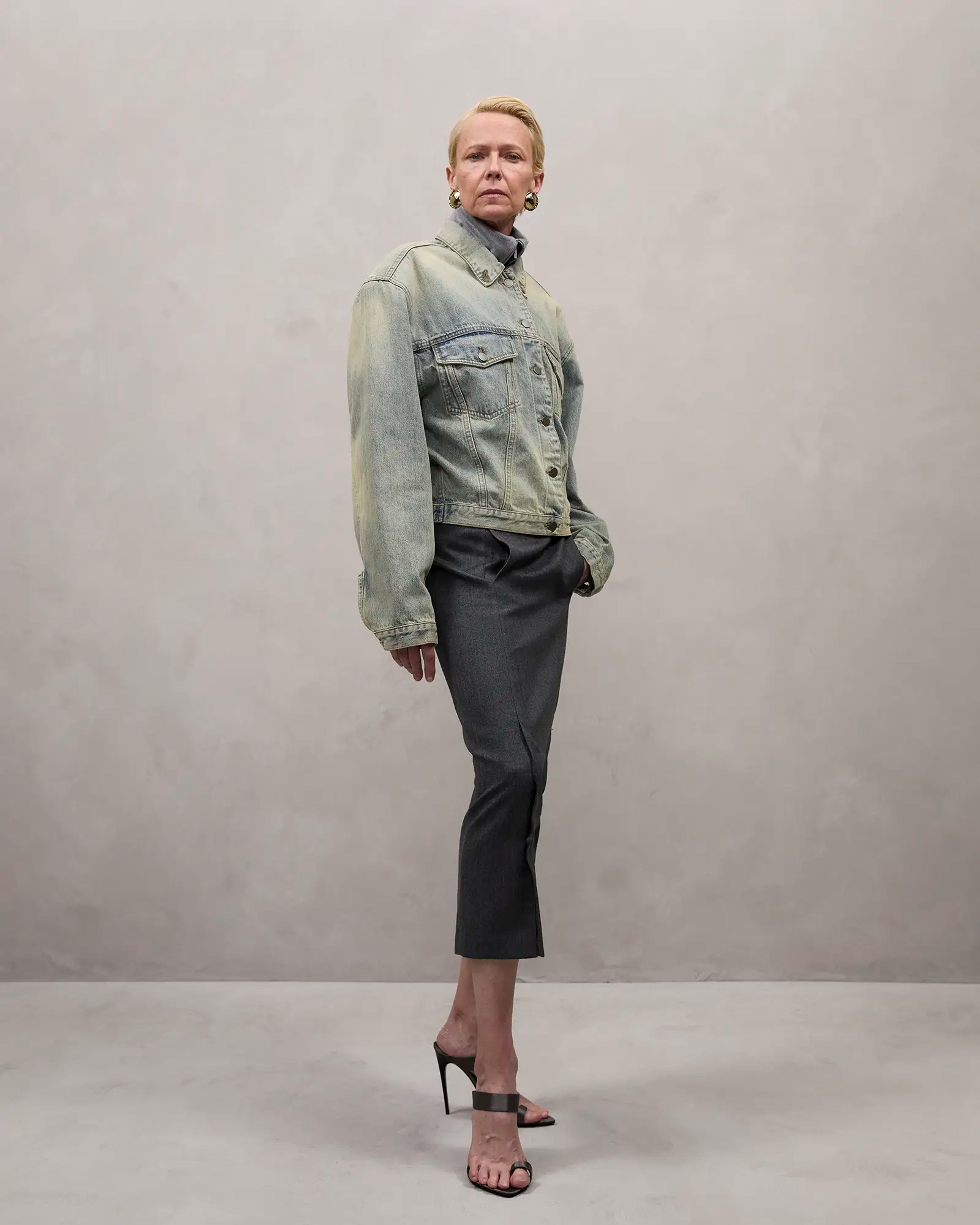 Tailored Midi Skirt Dark Grey - Image 3