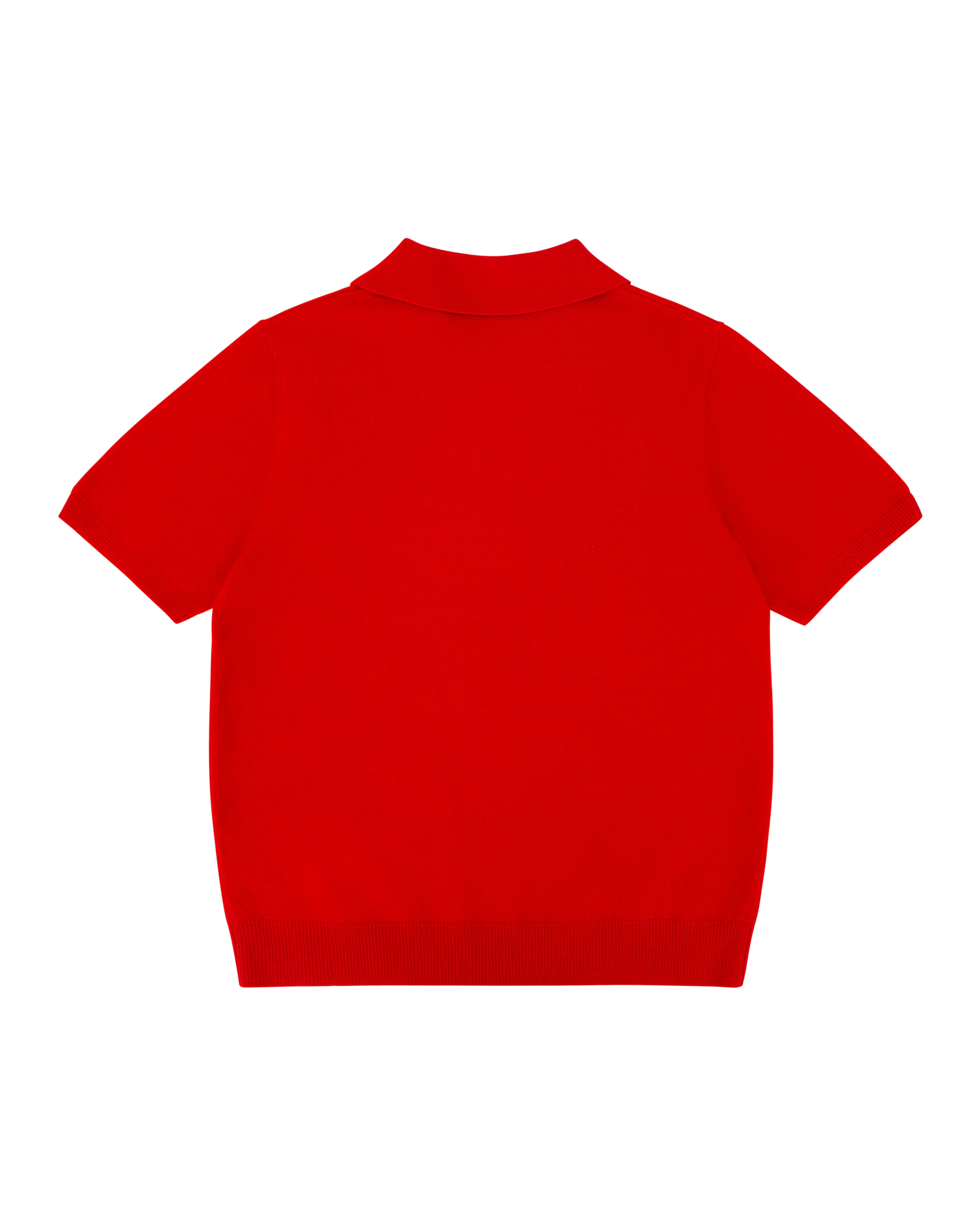 Short Sleeve Cashmere Knit Polo Red - Image 8