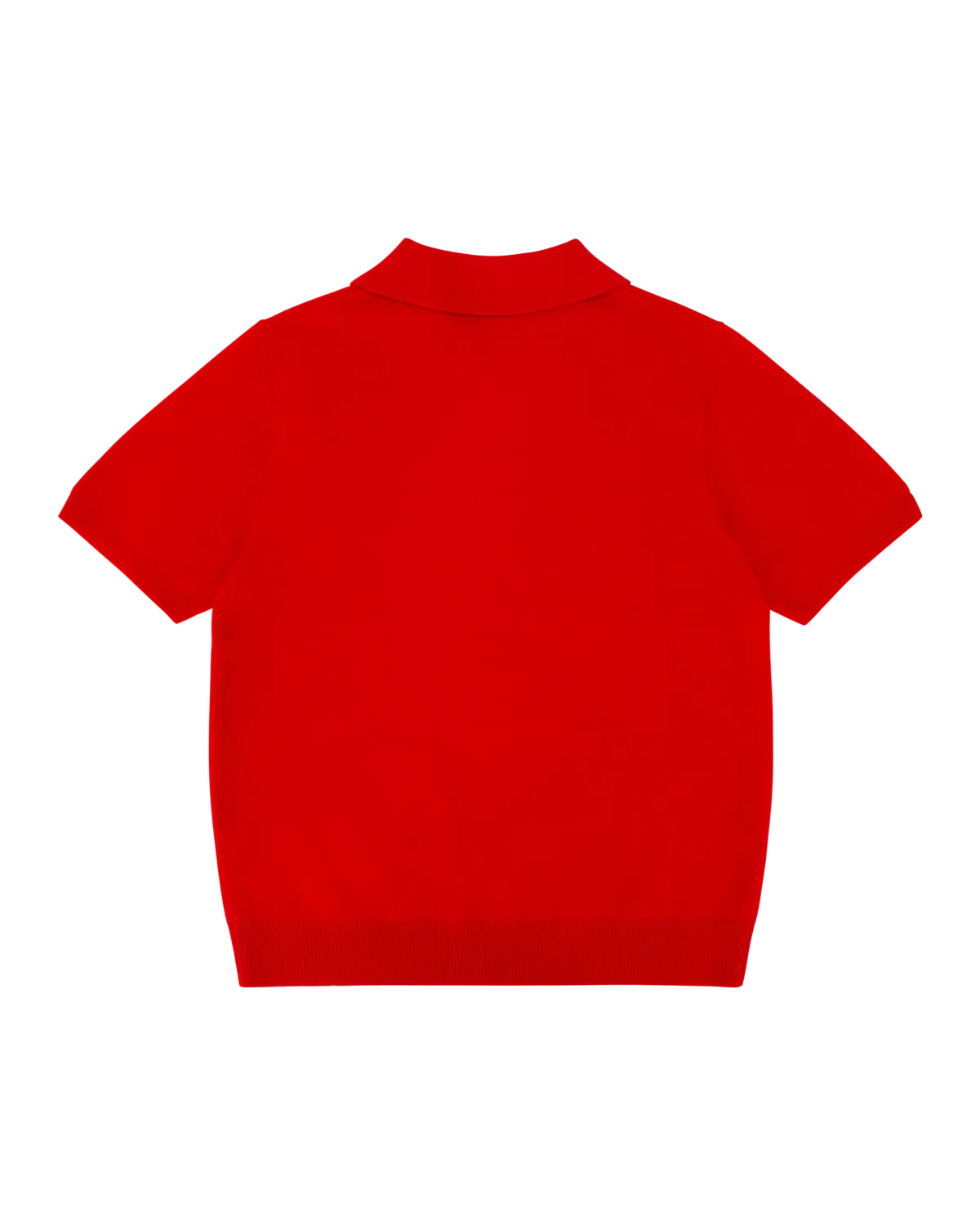 Short Sleeve Cashmere Knit Polo Red - Image 8