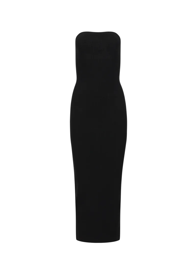 bandeau-midi-dress-black garment view