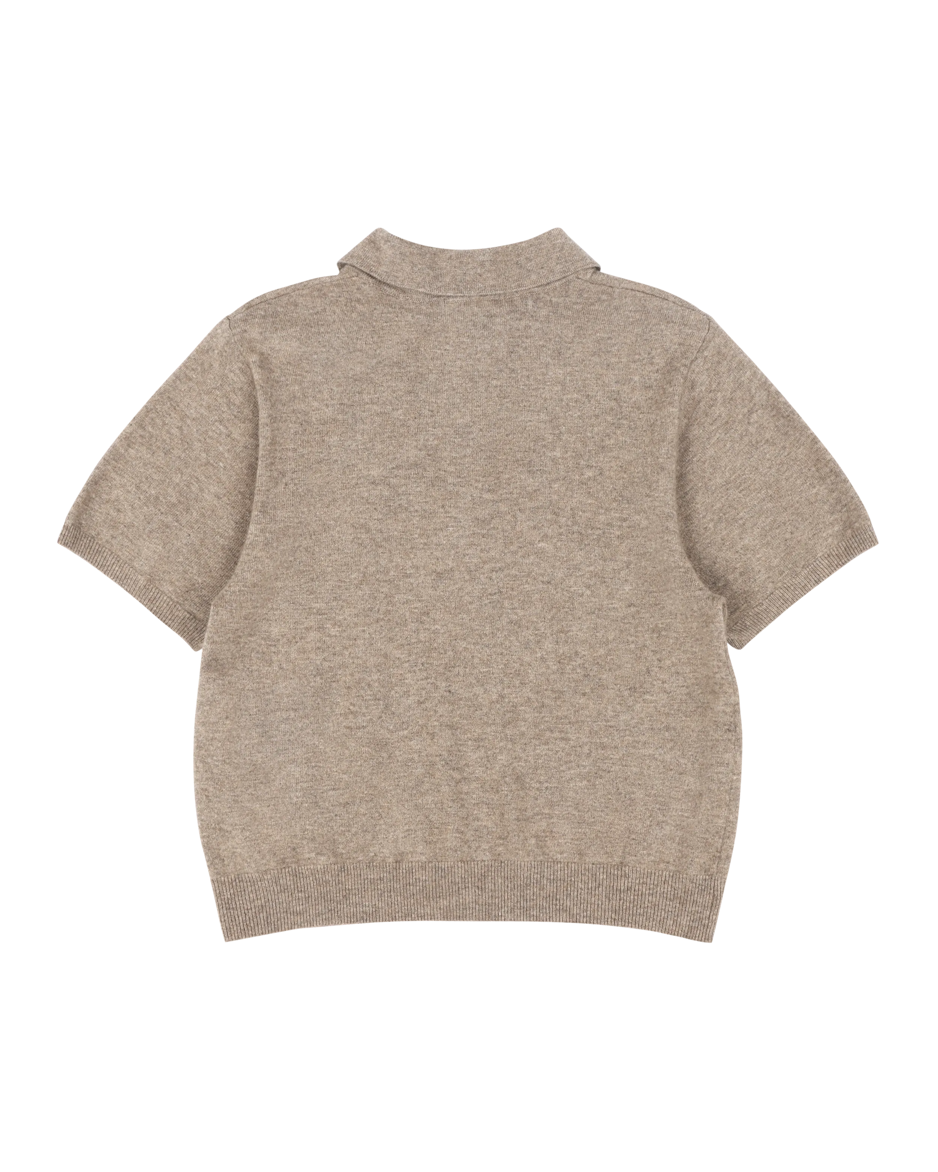 Short Sleeve Knit Polo Camel - Image 6