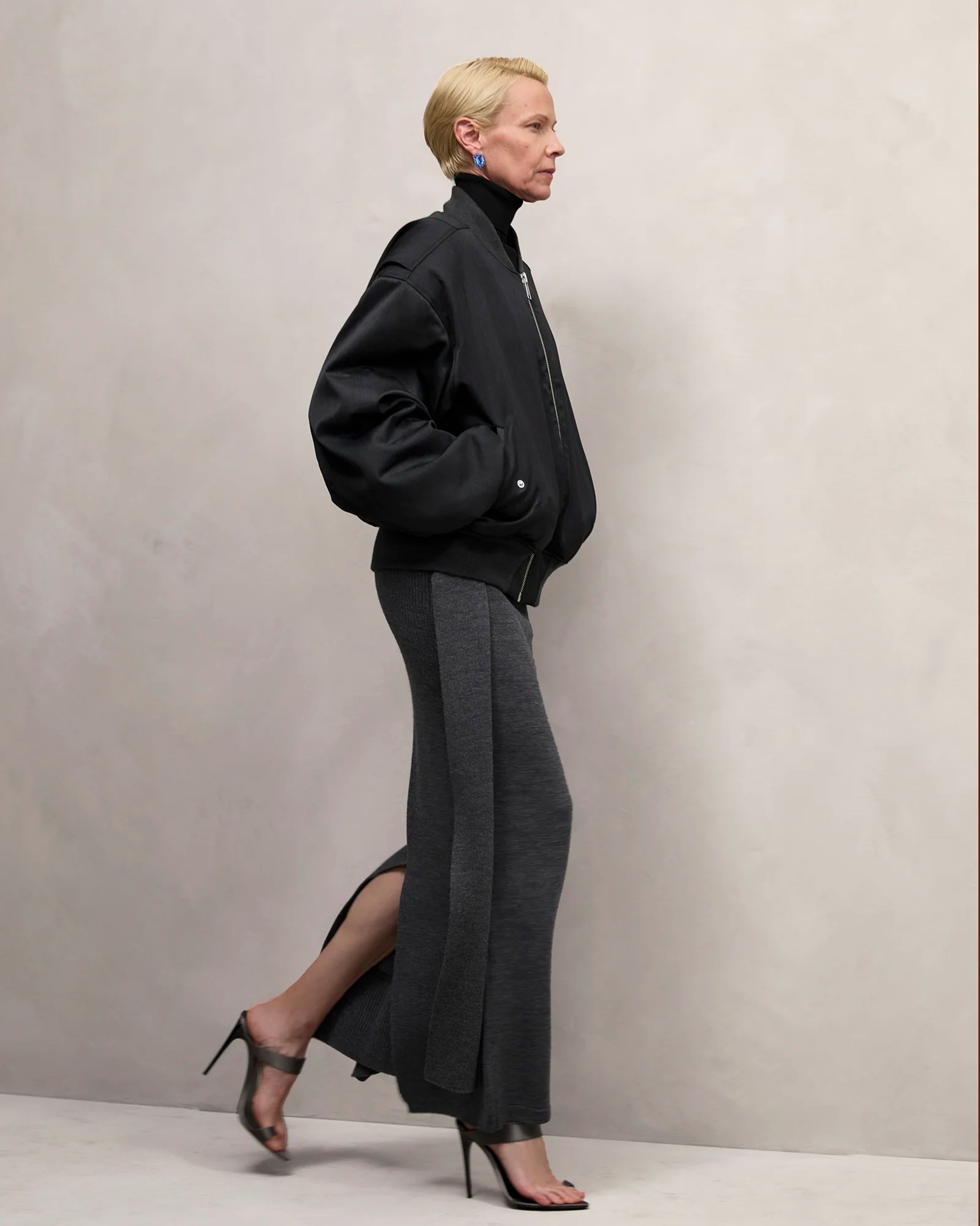 Cropped Broad Bomber Suiting Grey - Image 2