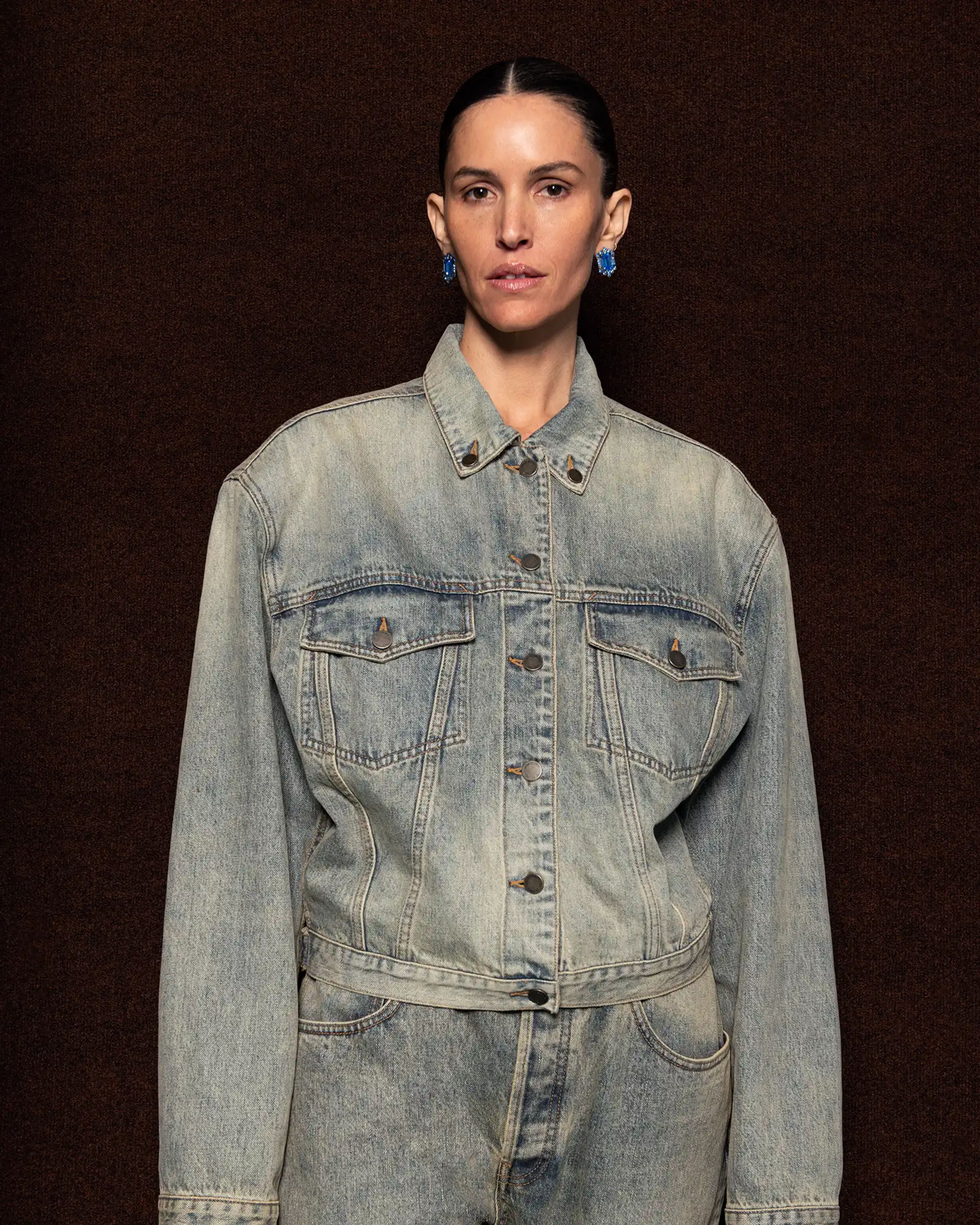 Shrunken Denim Jacket Surface Wave - Image 2