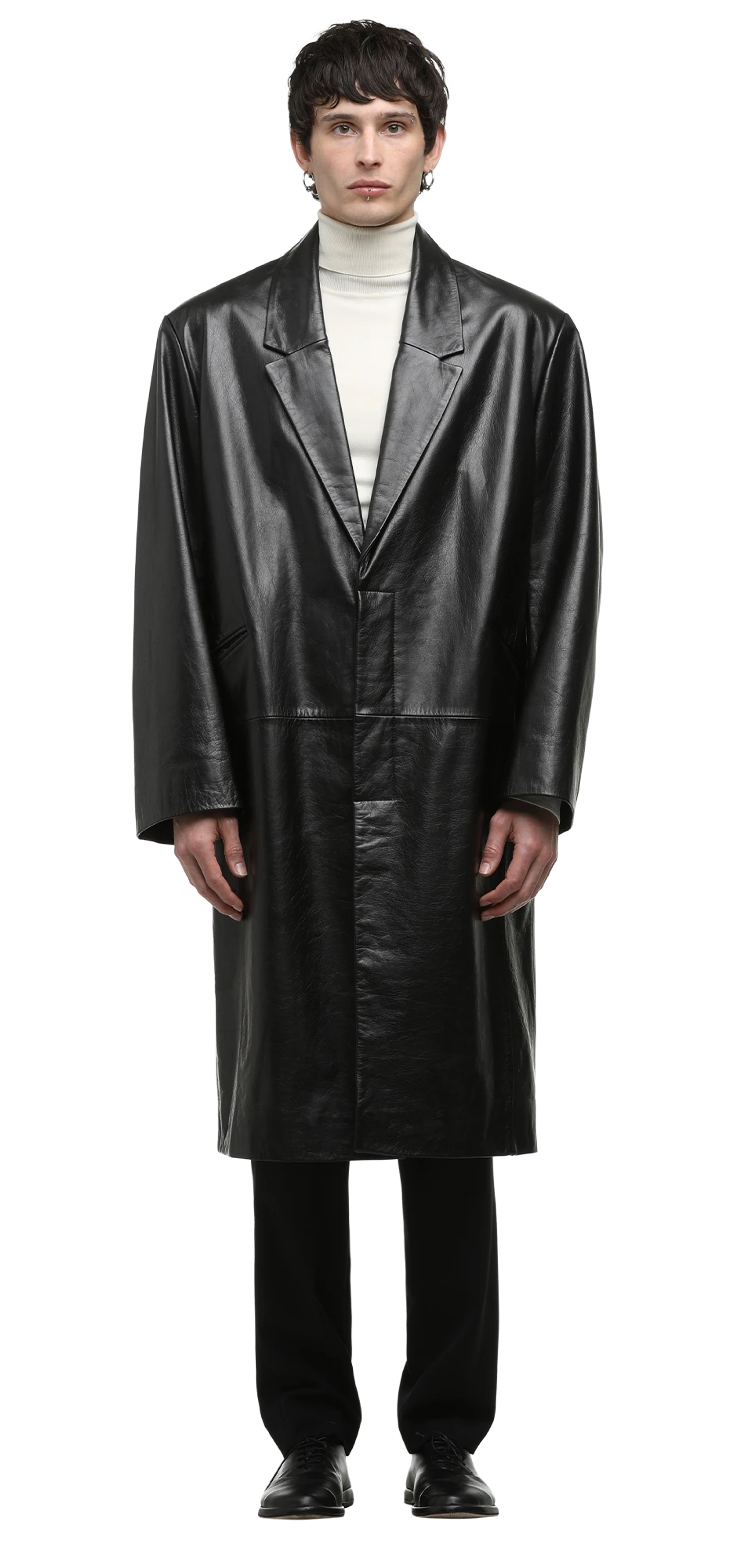 single-breasted-leather-coat-black-leather character front view