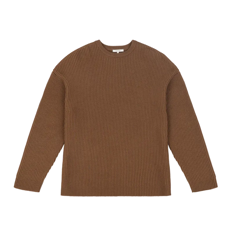 oversize-knit-crewneck-tobacco garment view