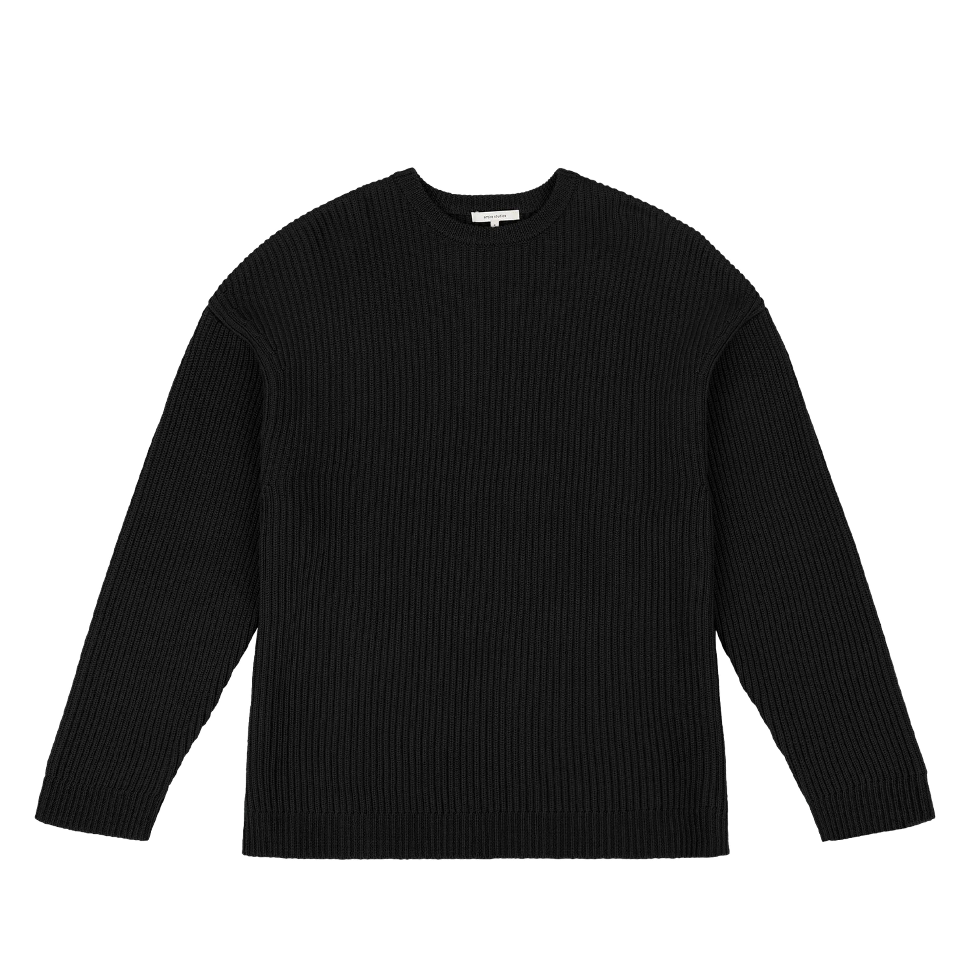 oversize-knit-crewneck-black thumbnail