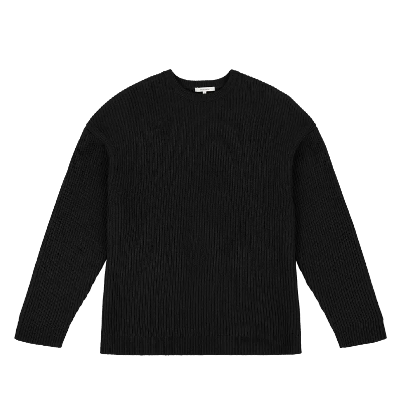 oversize-knit-crewneck-black garment view