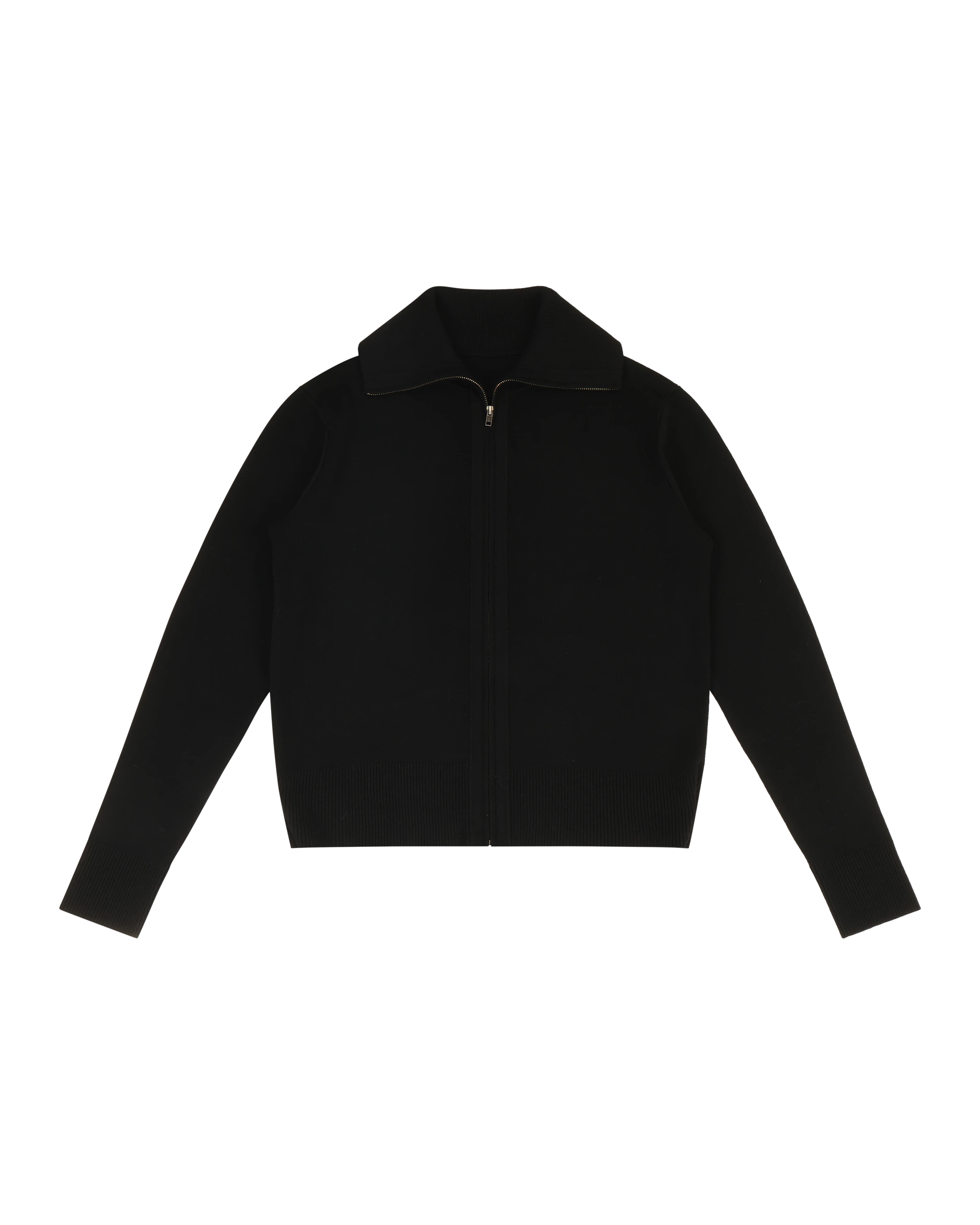 Knit Zip Up Jacket Black - Image 2