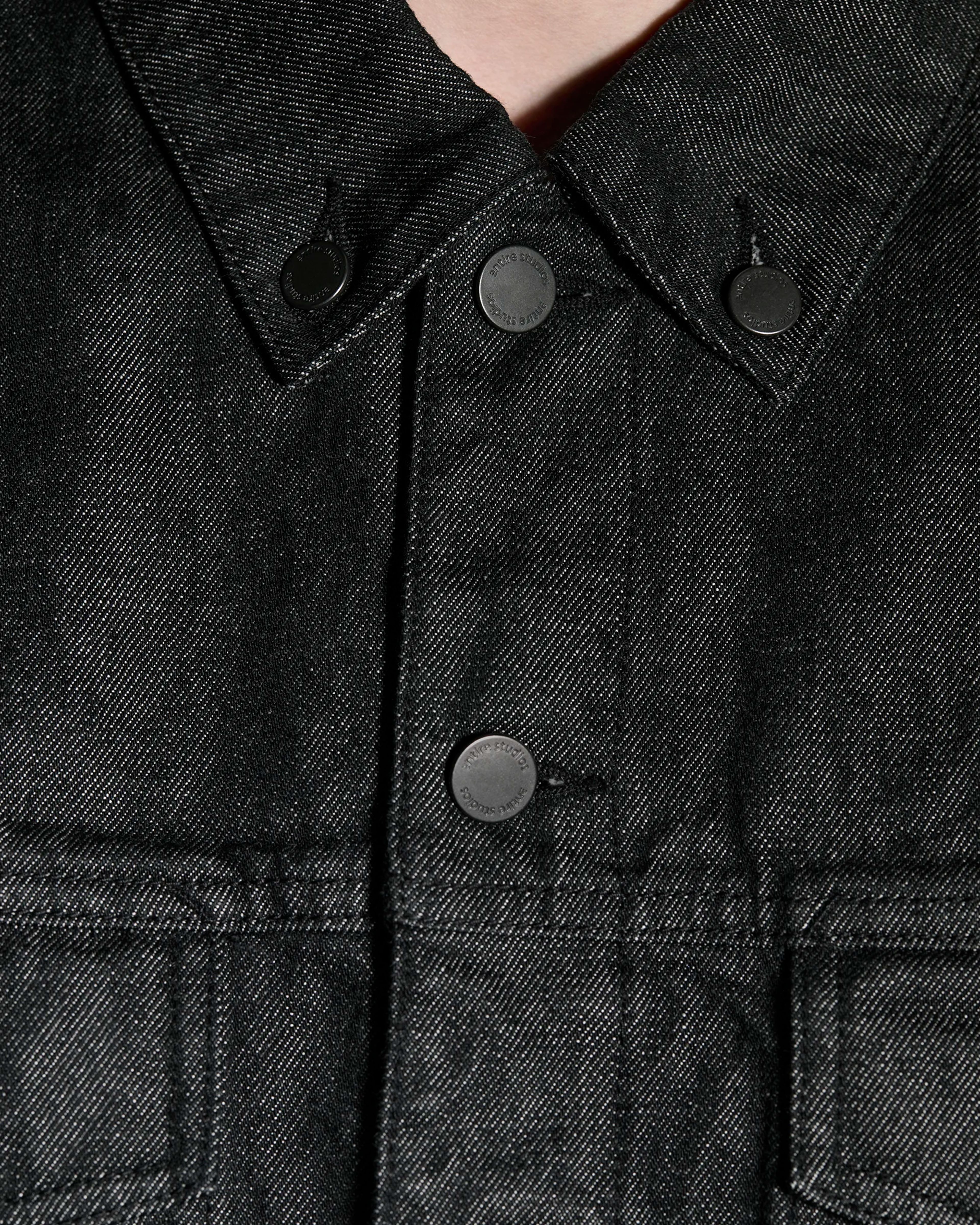 Shrunken Denim Jacket Raw Black - Image 1