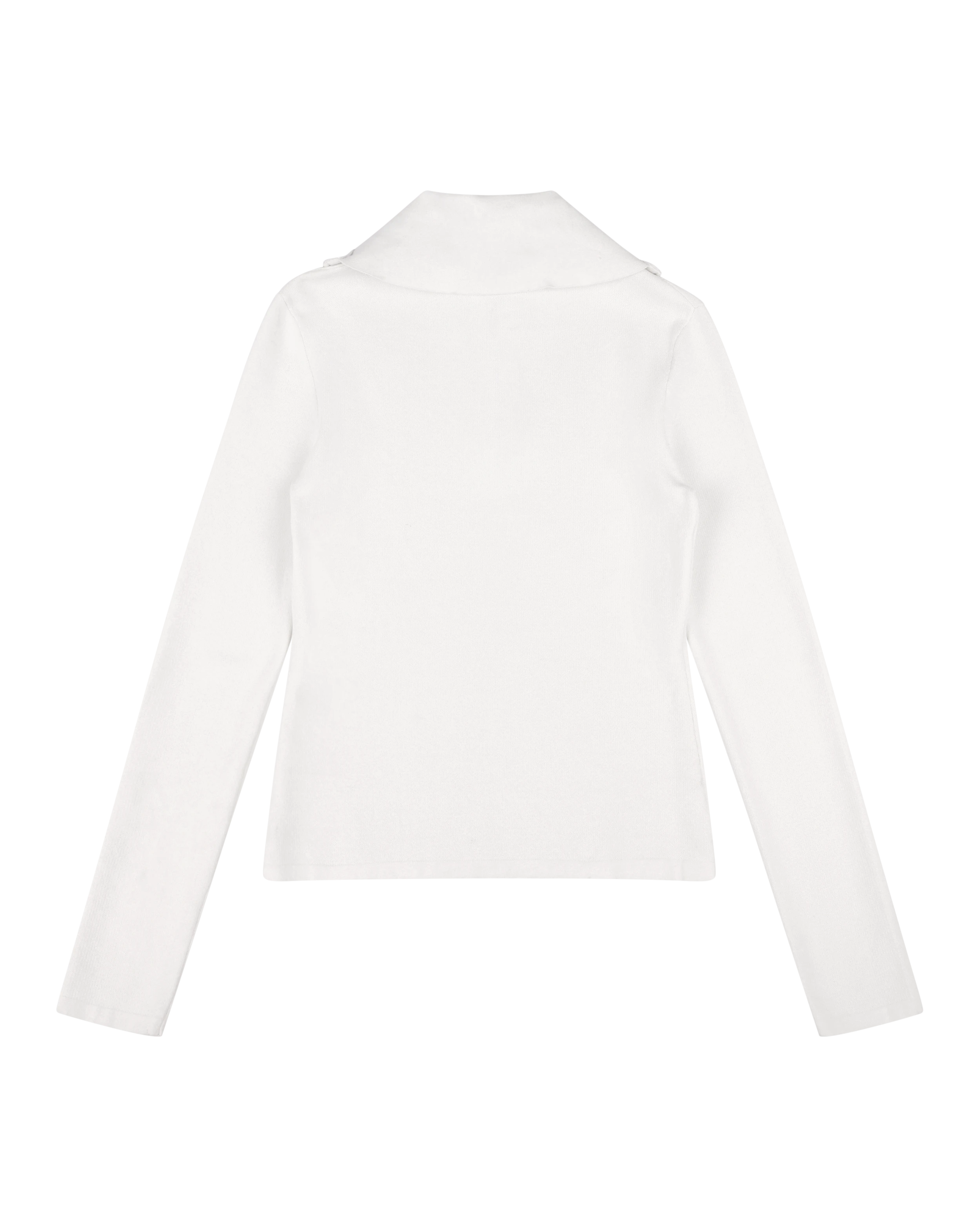 Zip Up Turtleneck Slim Ivory - Image 5