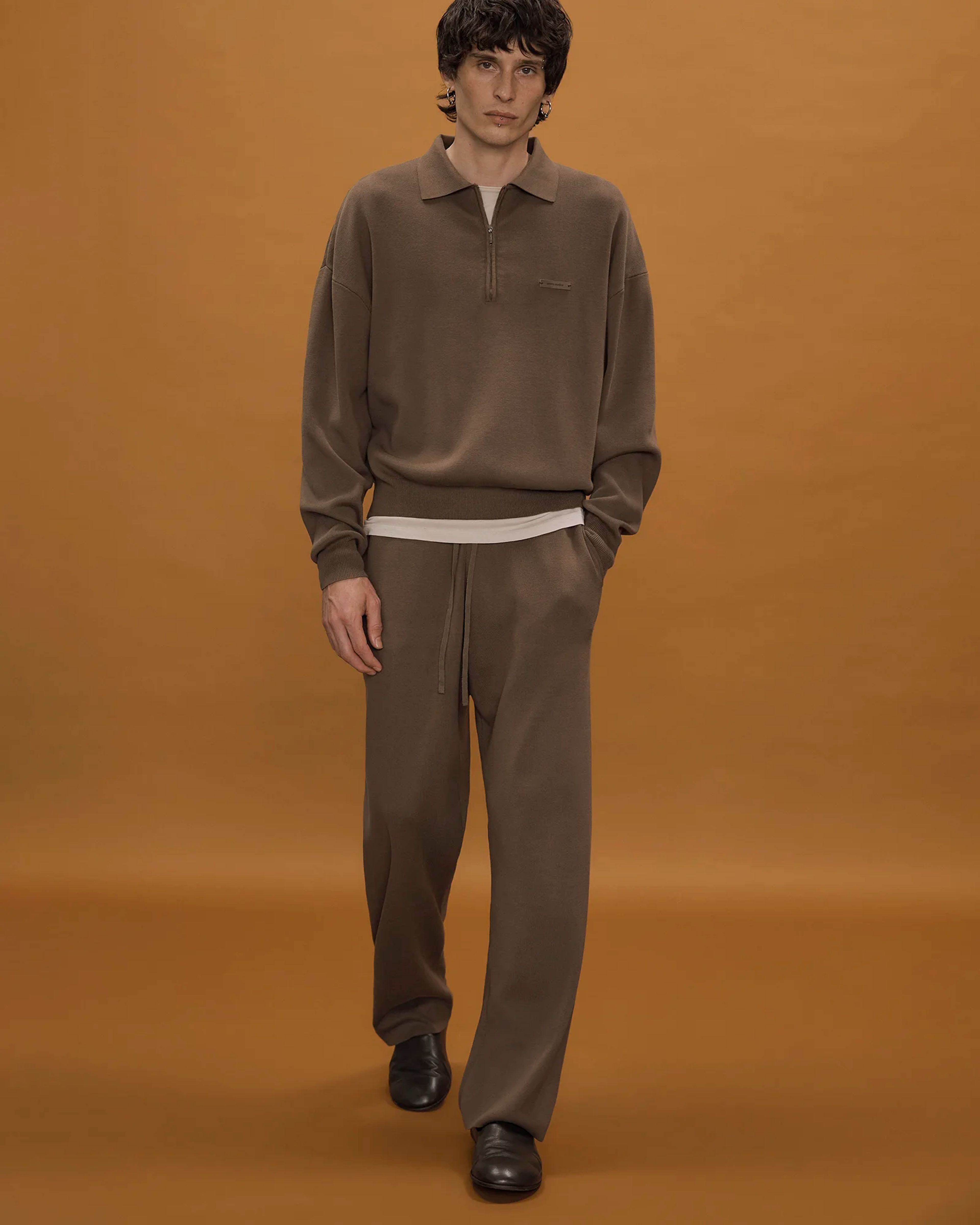 Straight Leg Knit Pant Light Brown - Image 5