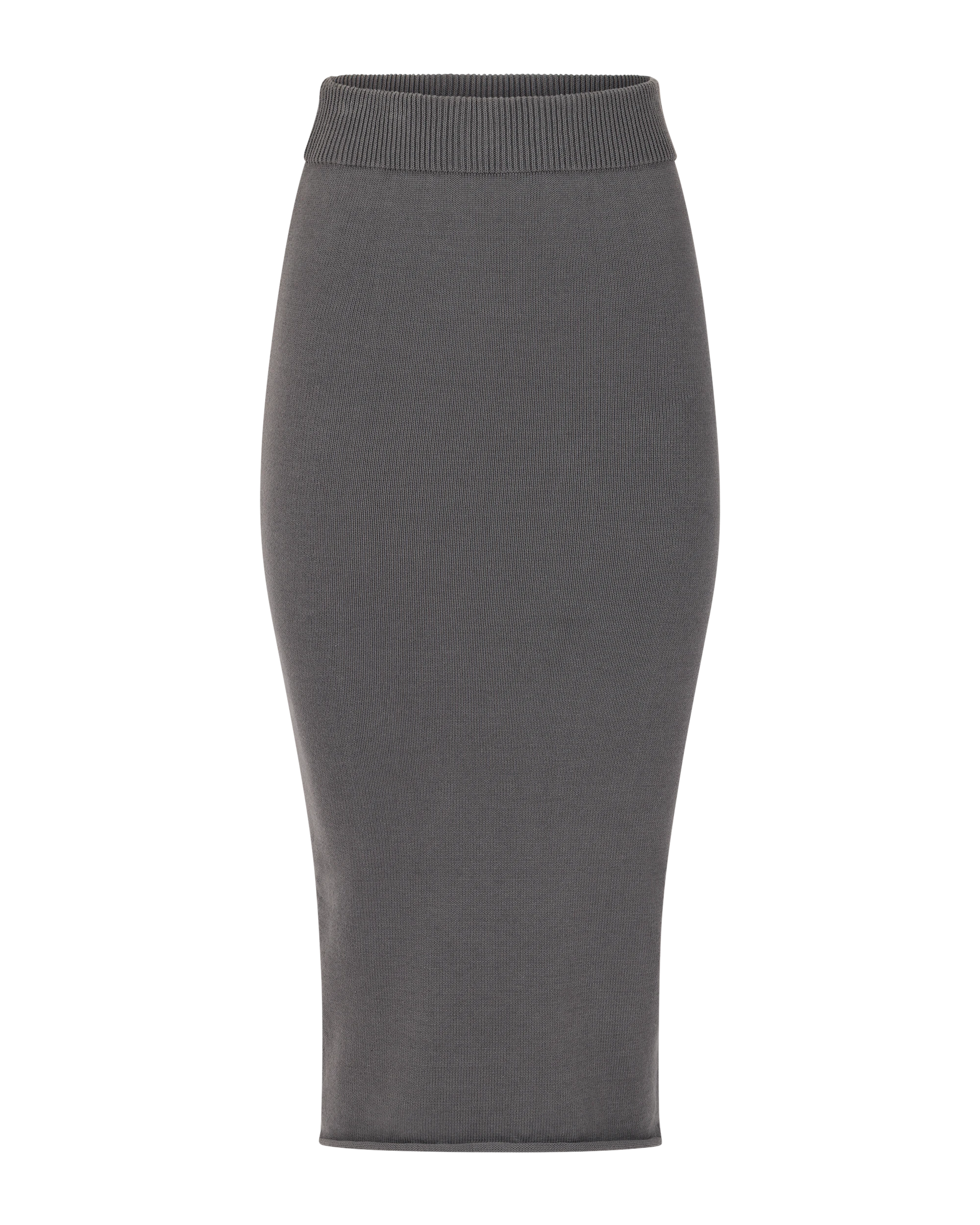Raw Knit Skirt Slate - Image 1