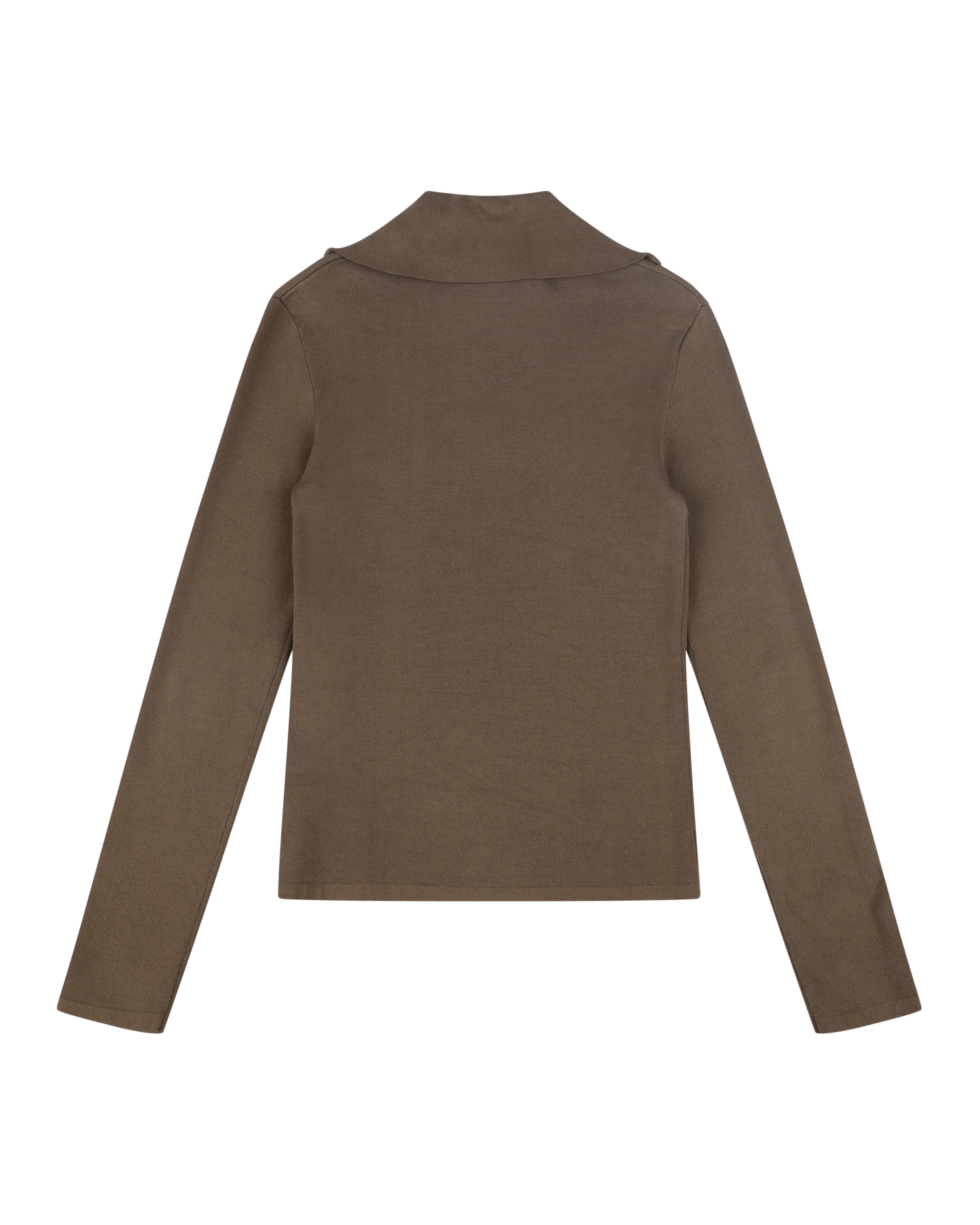 Zip Up Turtleneck Brown - Image 4