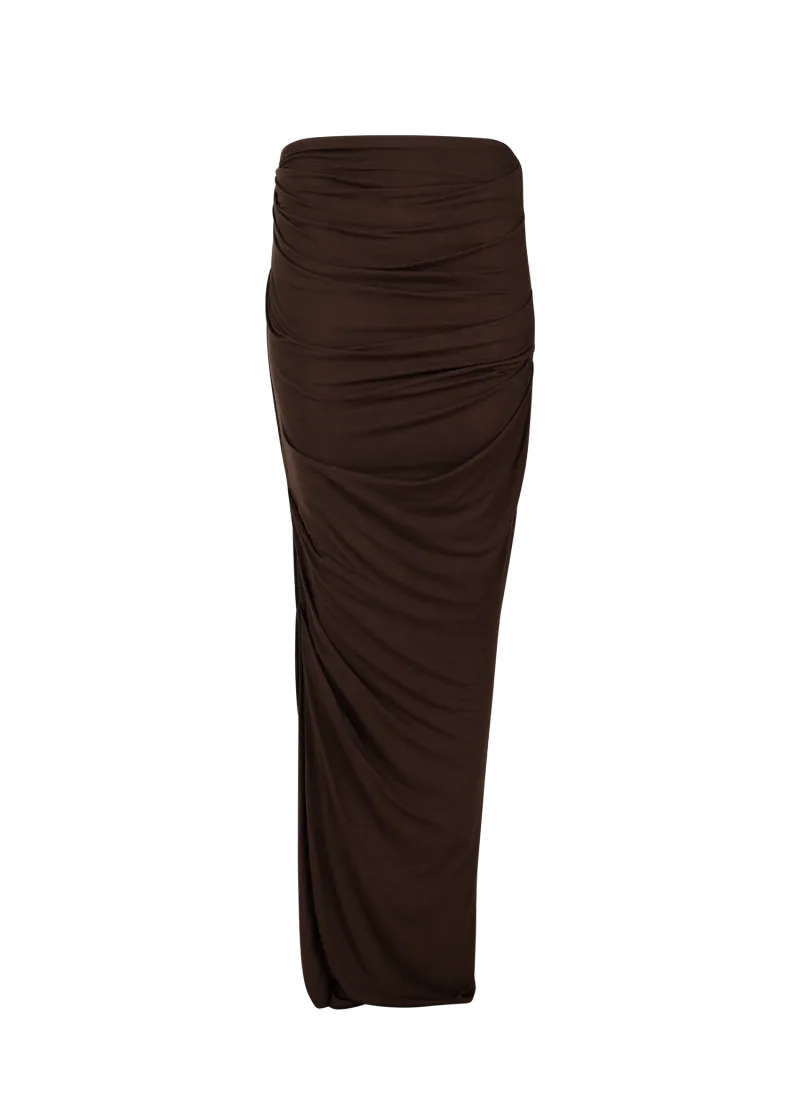 drape-skirt-tobacco garment view