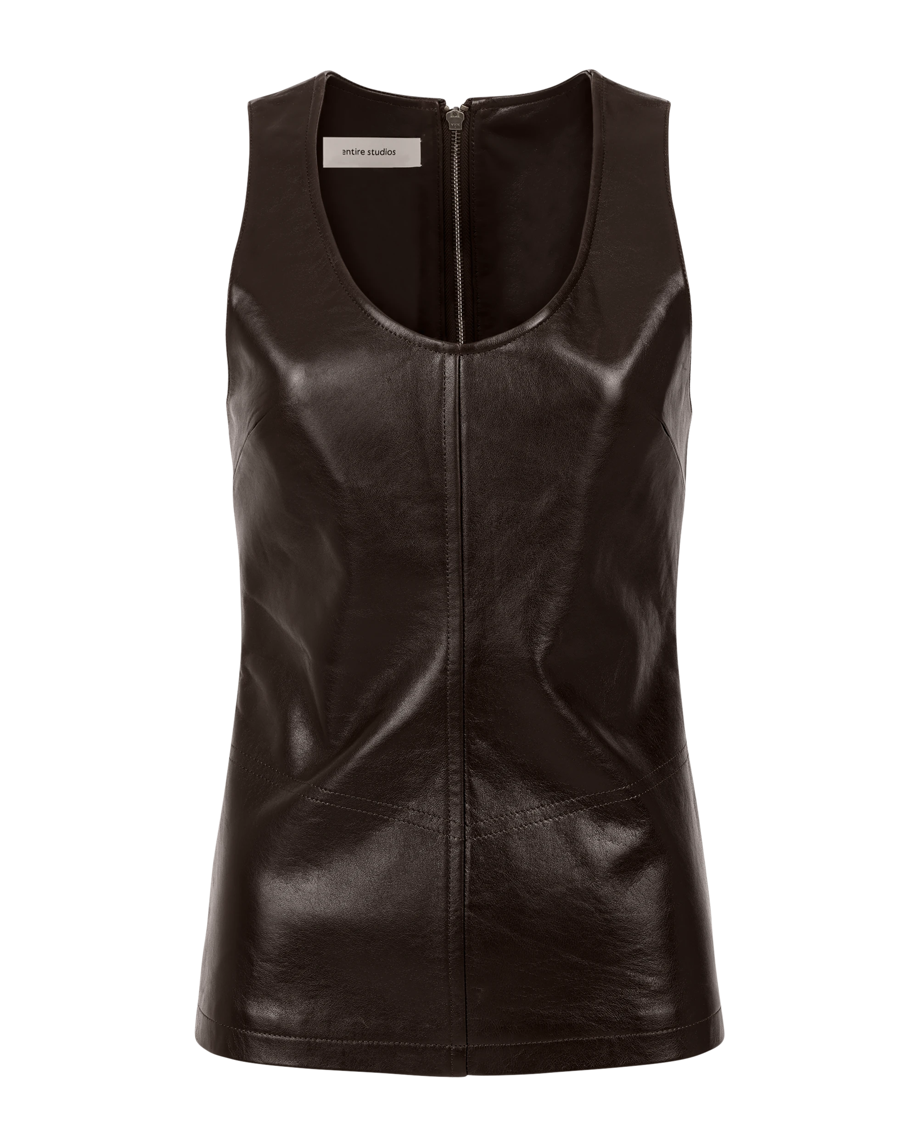 Leather Tank Dark Brown - Image 3