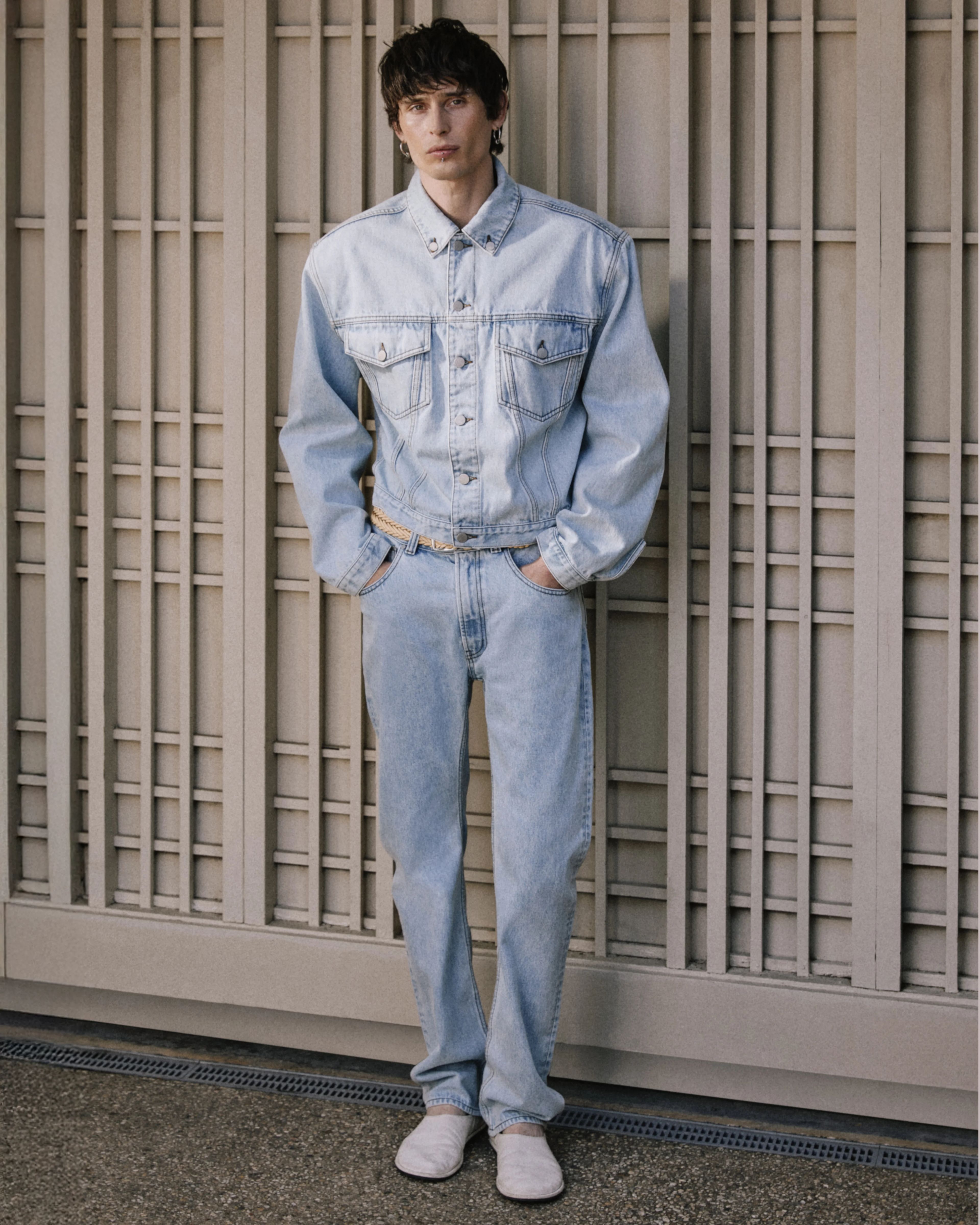 Shrunken Denim Jacket Old Blue - Image 3