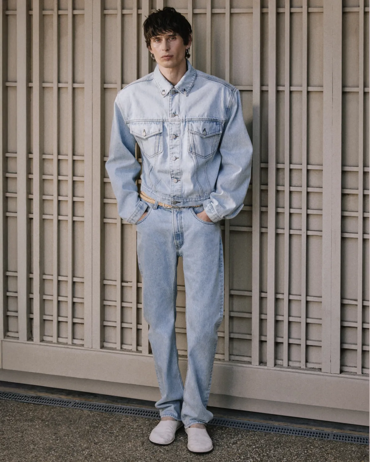 Shrunken Denim Jacket Old Blue - Image 3