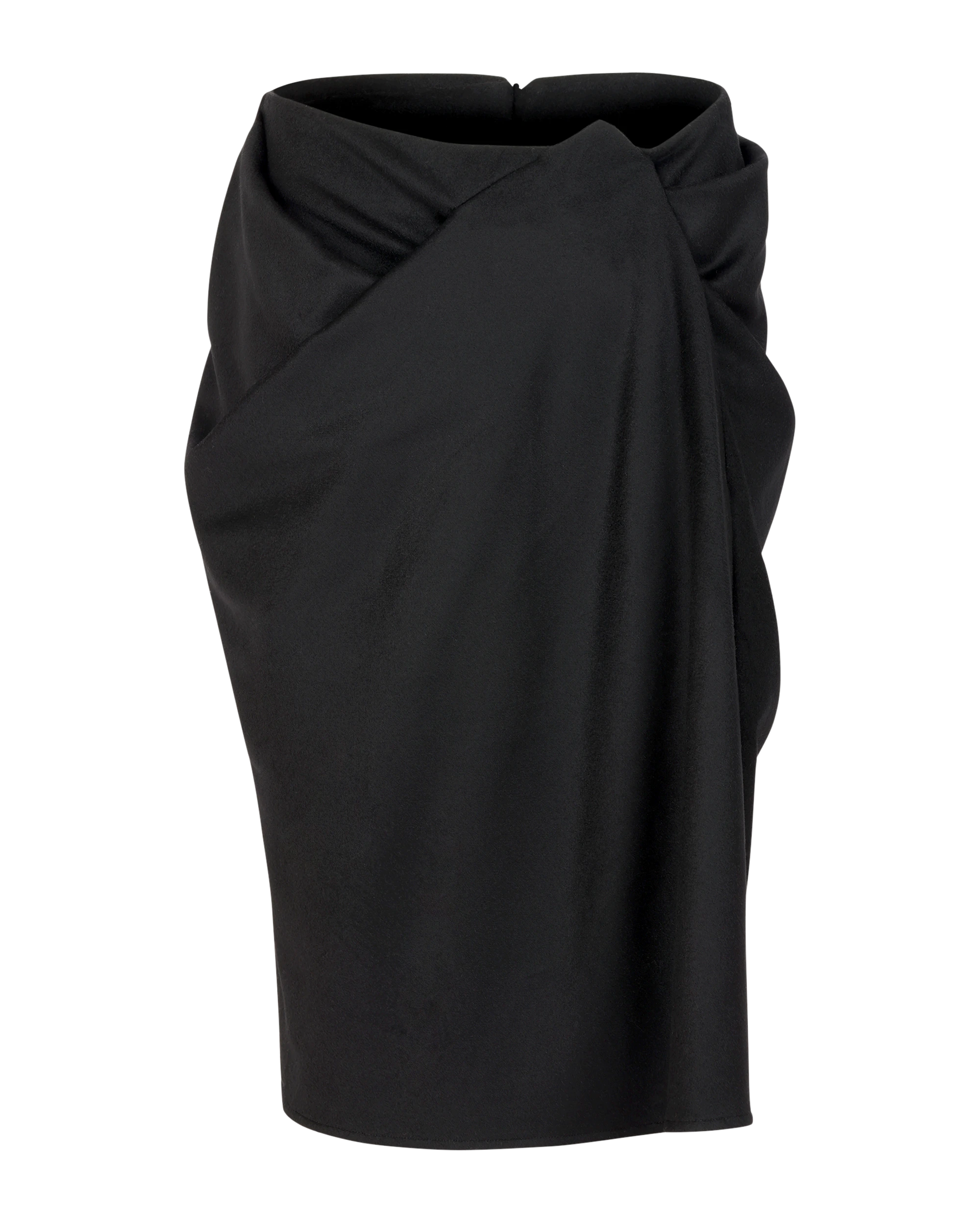 Crease Skirt Black Wool - Image 1