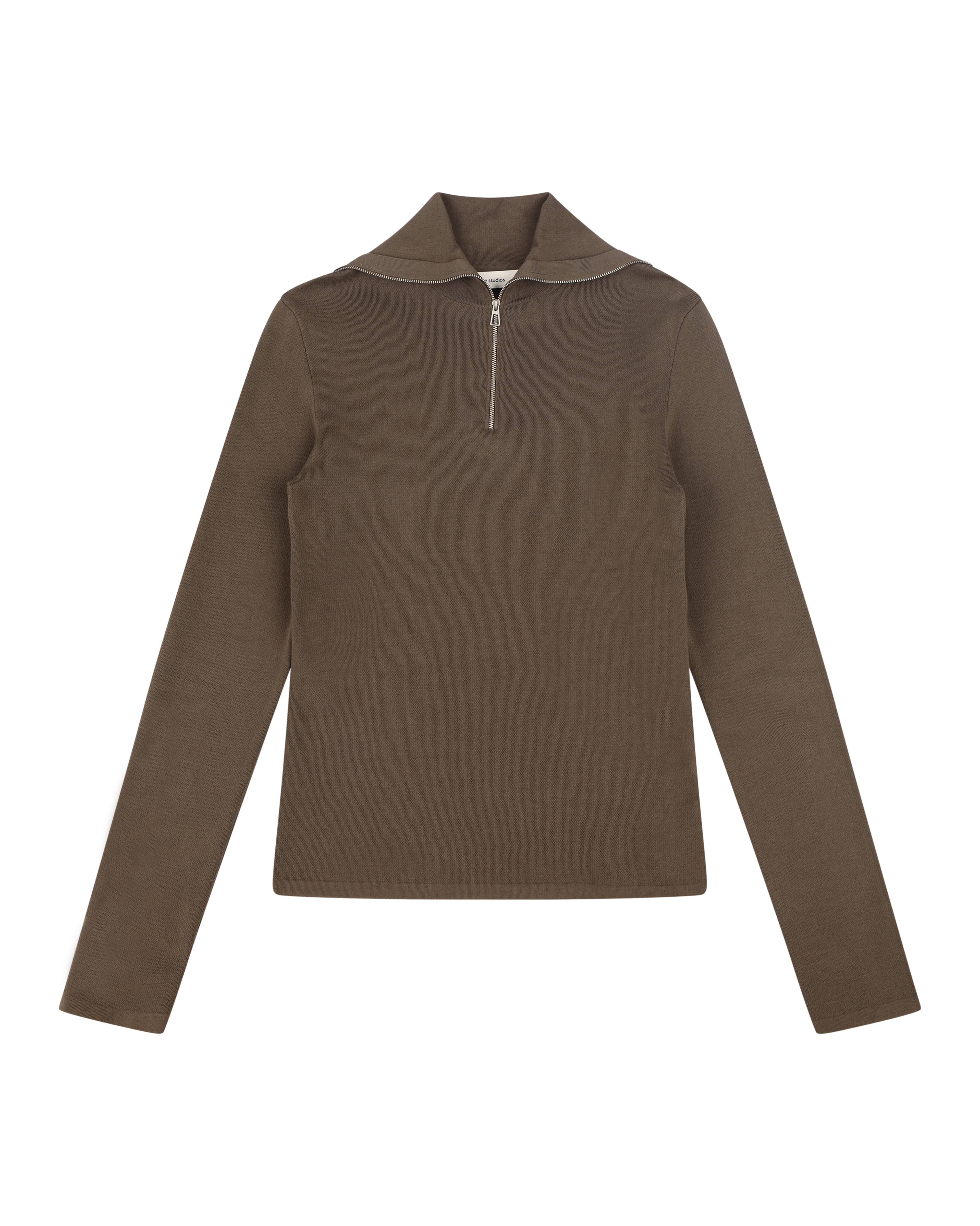 Zip Up Turtleneck Brown - Image 3