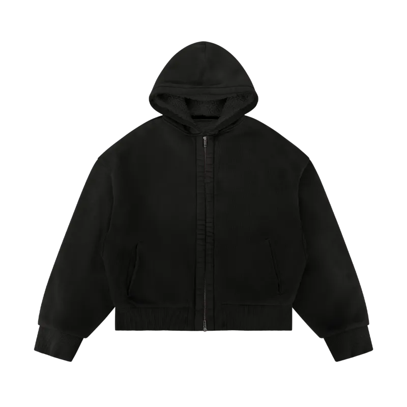 sherpa-hood-black garment view