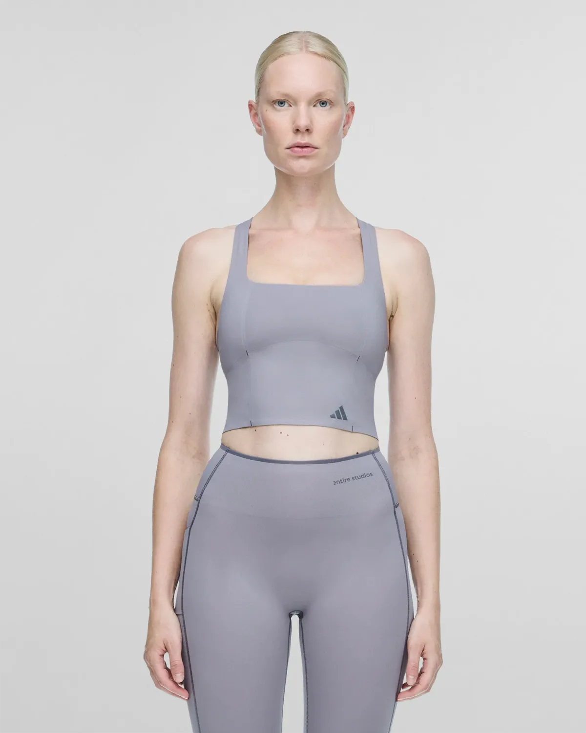 Optime Training Medium Support Bra Tank Dove Grey - Image 4