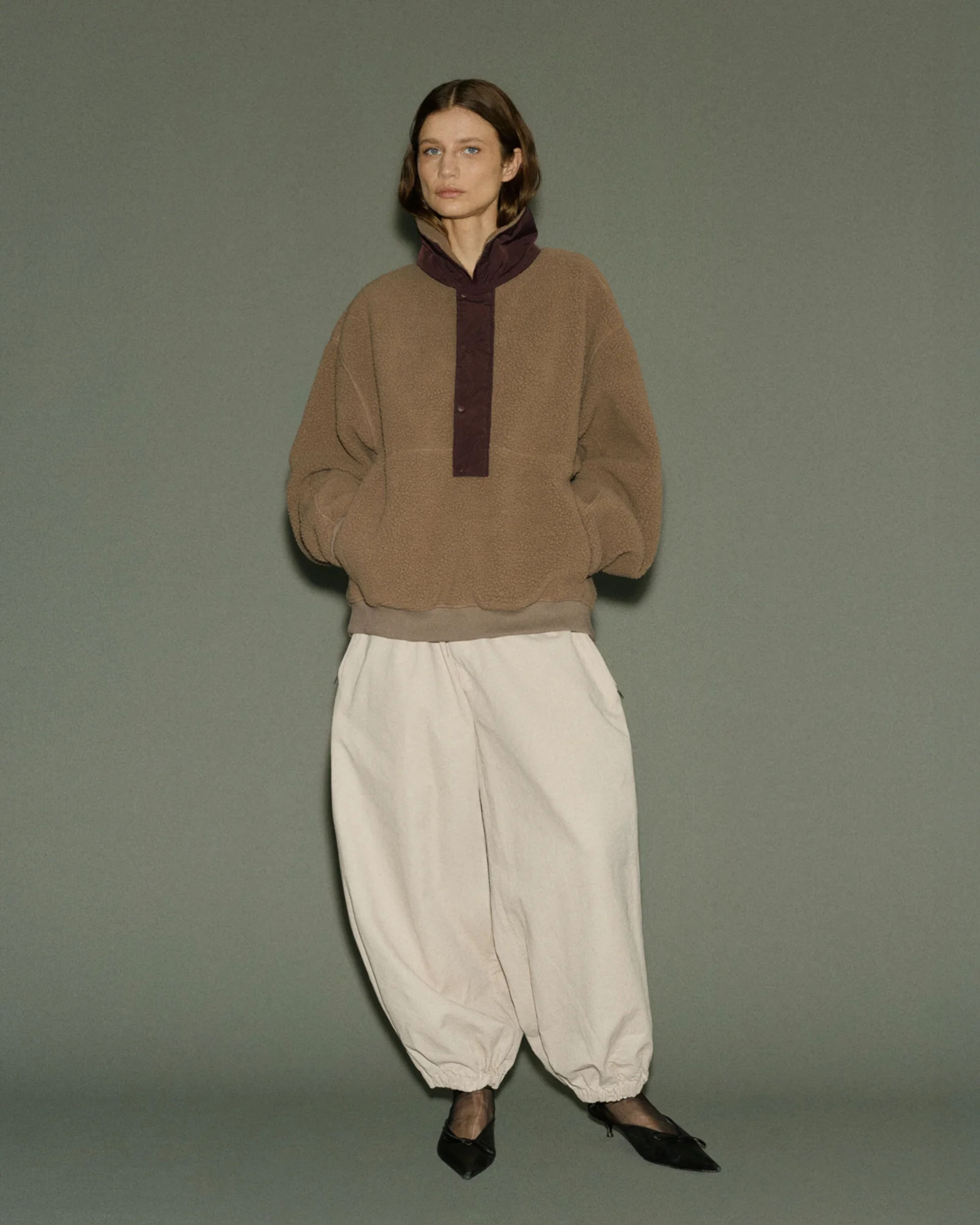 System Half Zip Fleece Brown - Image 3