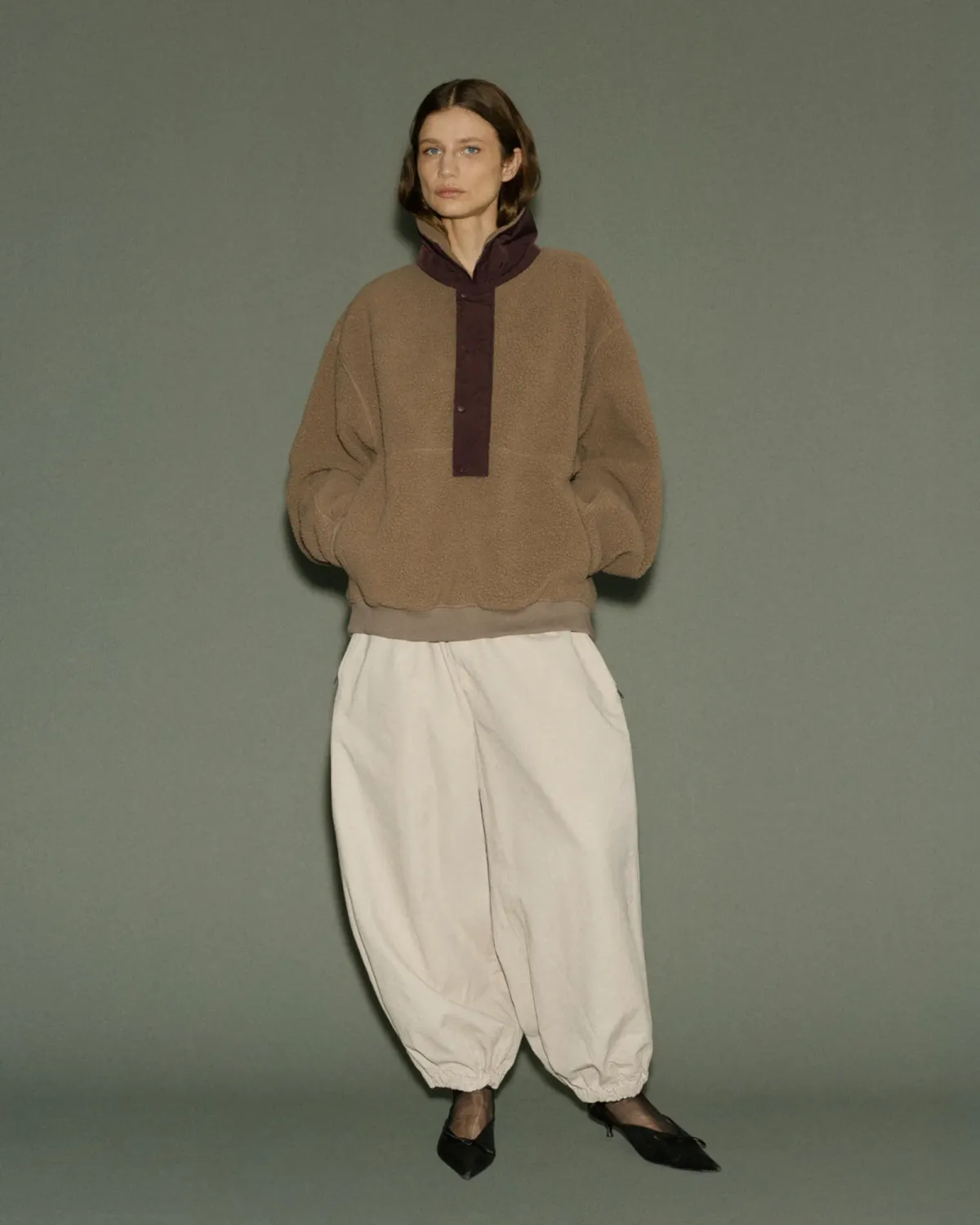 System Half Zip Fleece Brown - Image 3