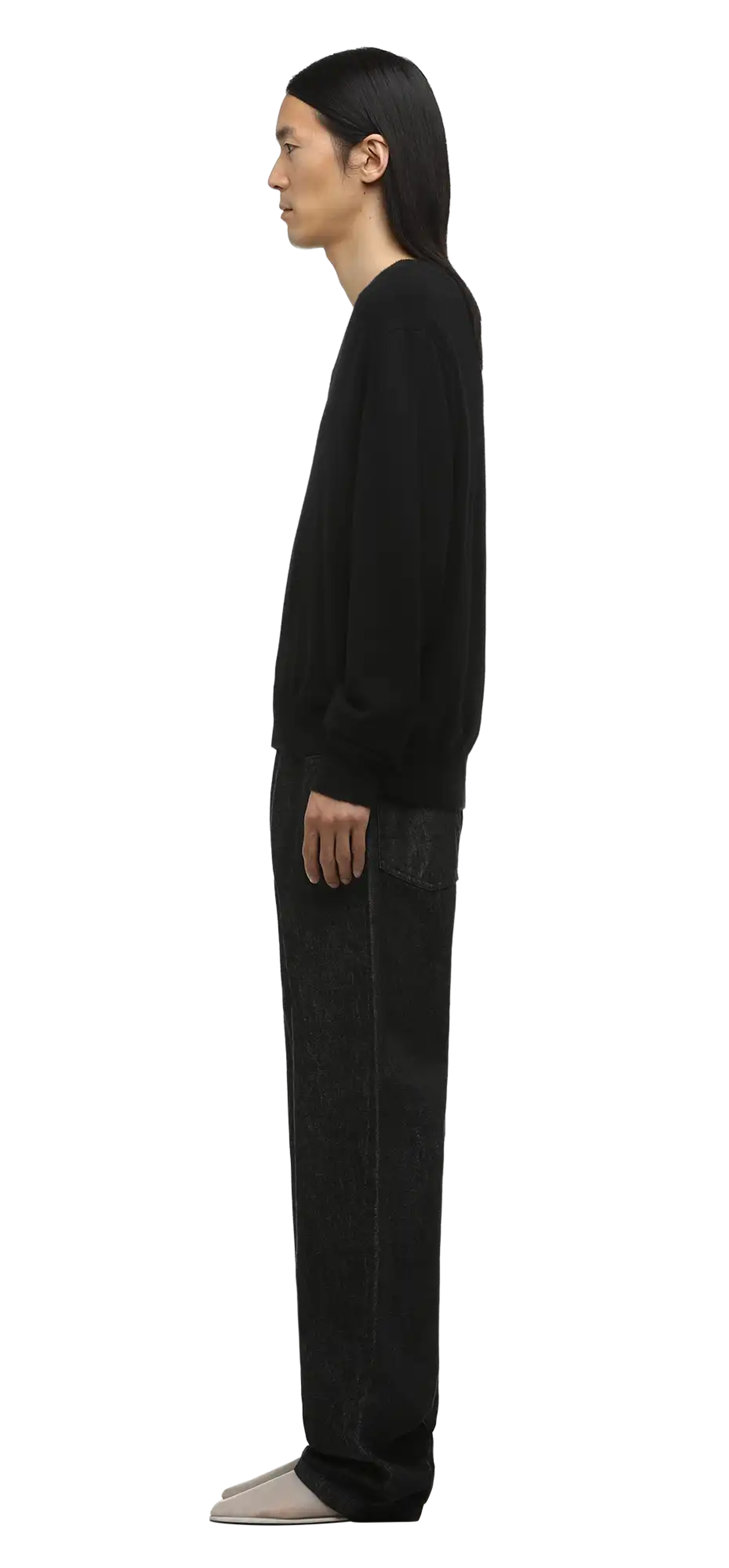 regular-jean-raw-black character left view