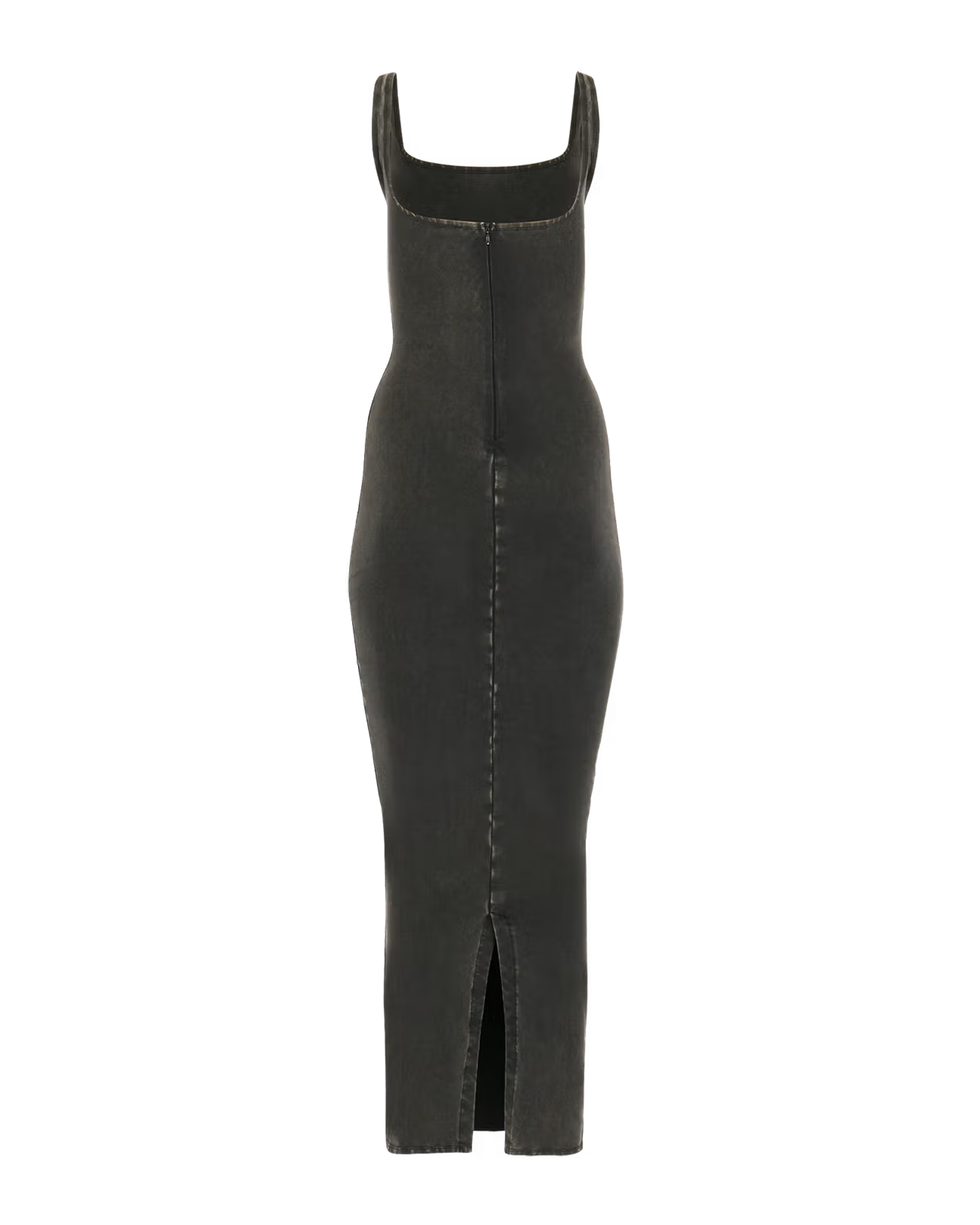 Square Neck Maxi Cotton Spandex Washed Black - Image 2
