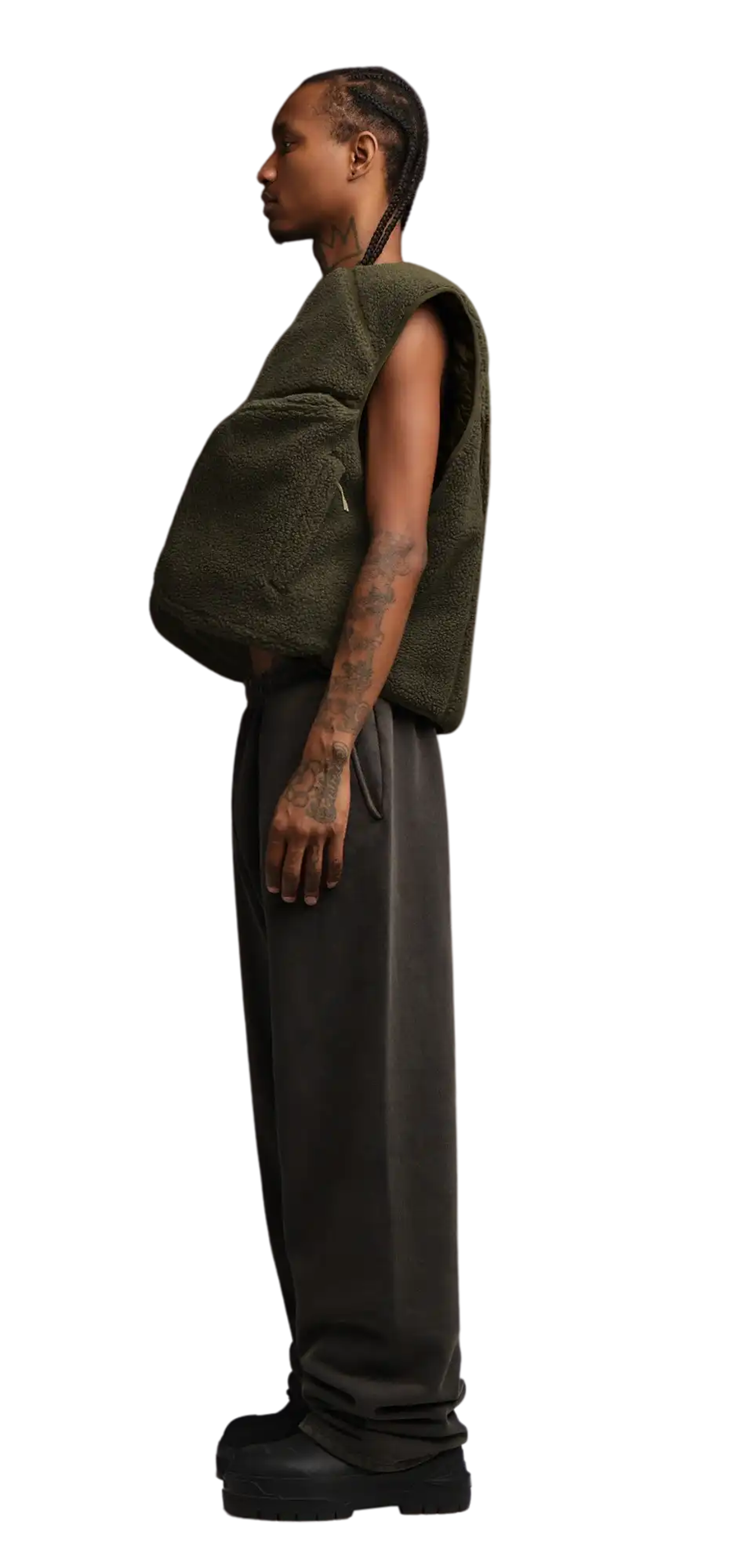 fluffy-vest-laurel character left view