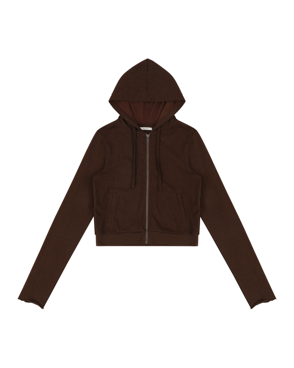 lightweight cropped zip up brunette - entire studios