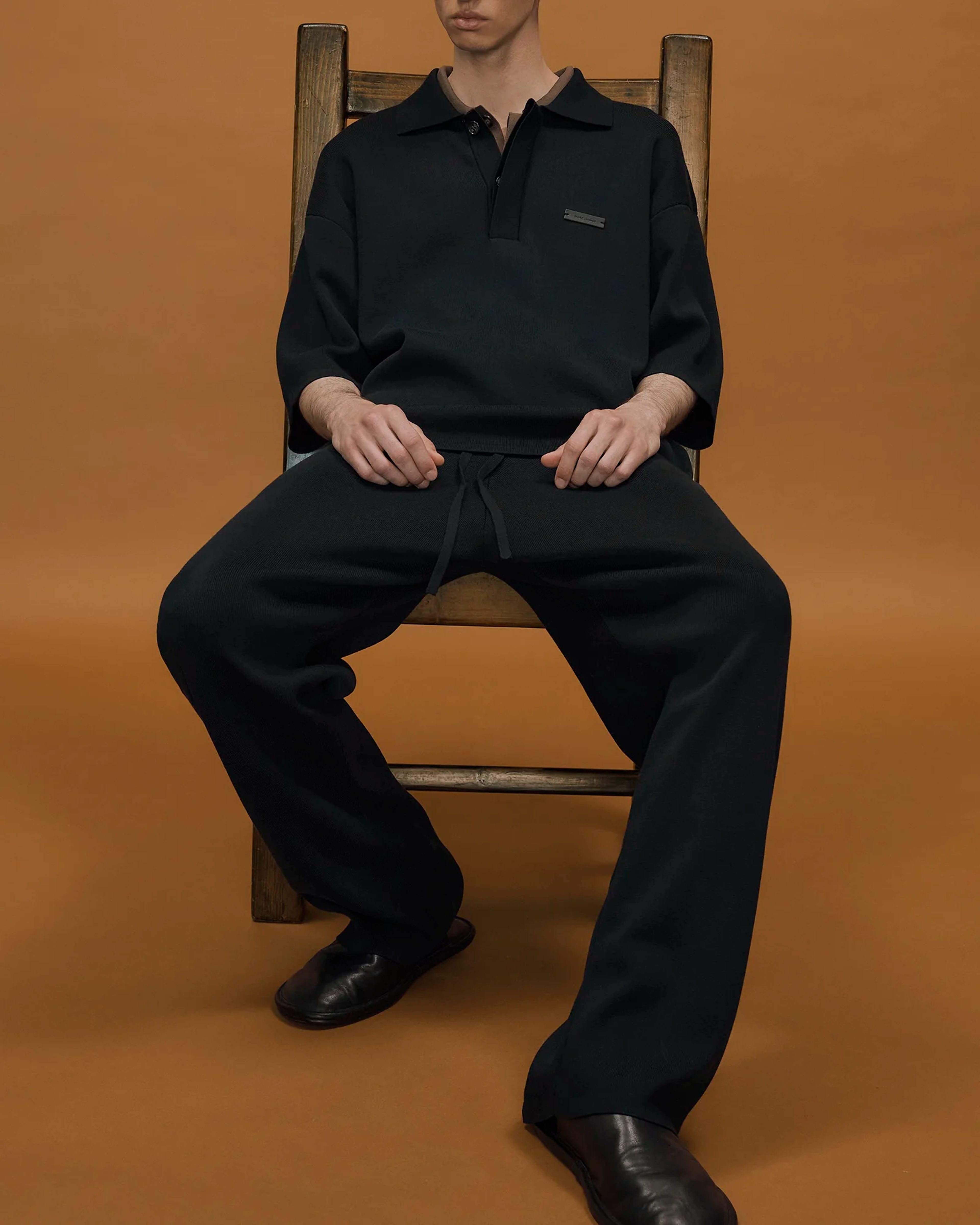 Straight Leg Knit Pant Black - Image 2