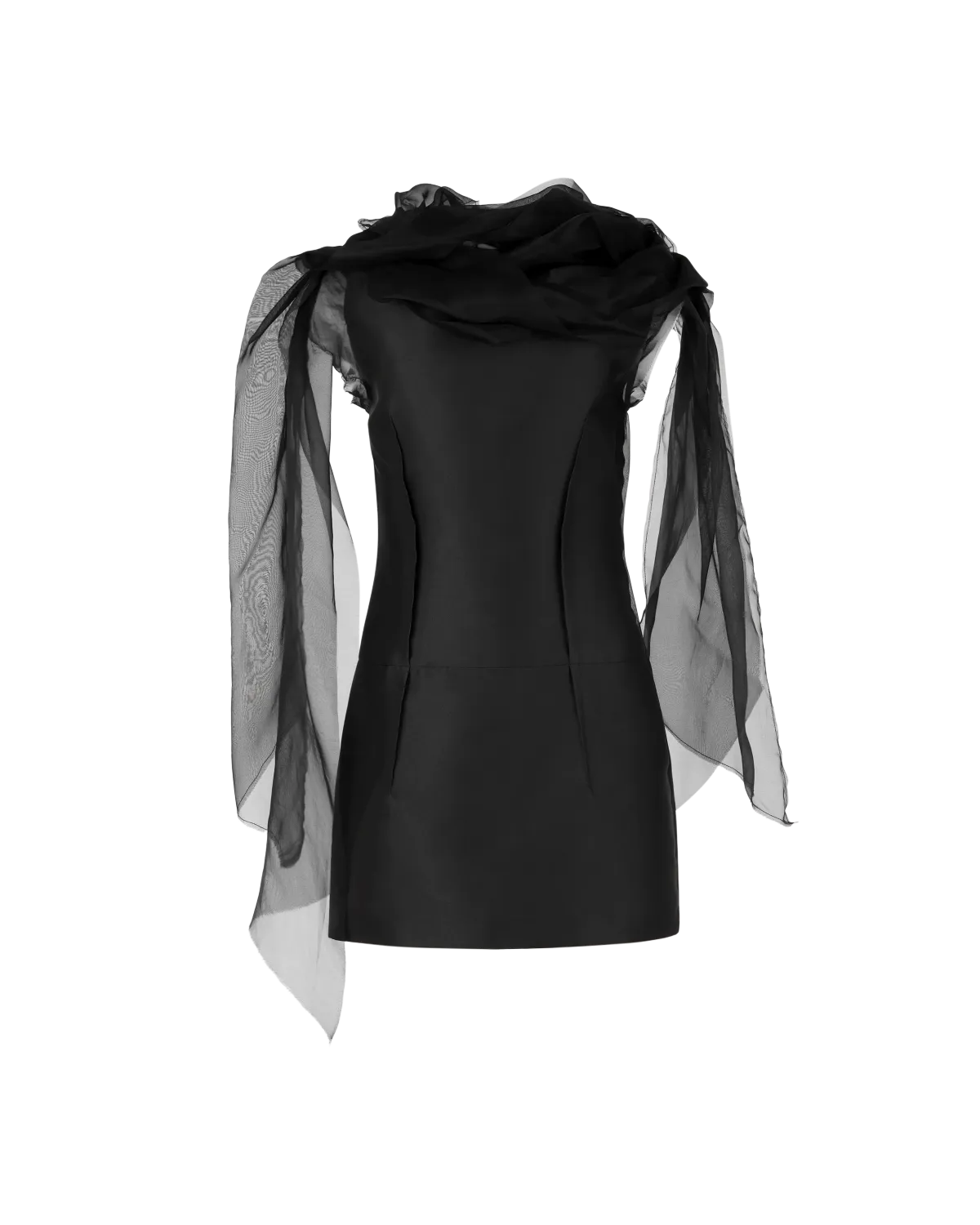 Shift Dress Black Satin - Image 2