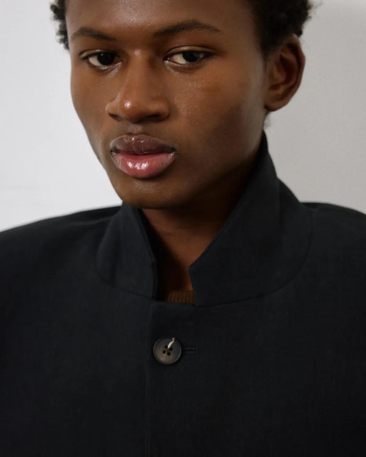 Simple Breasted Blazer Black Linen - Image 2