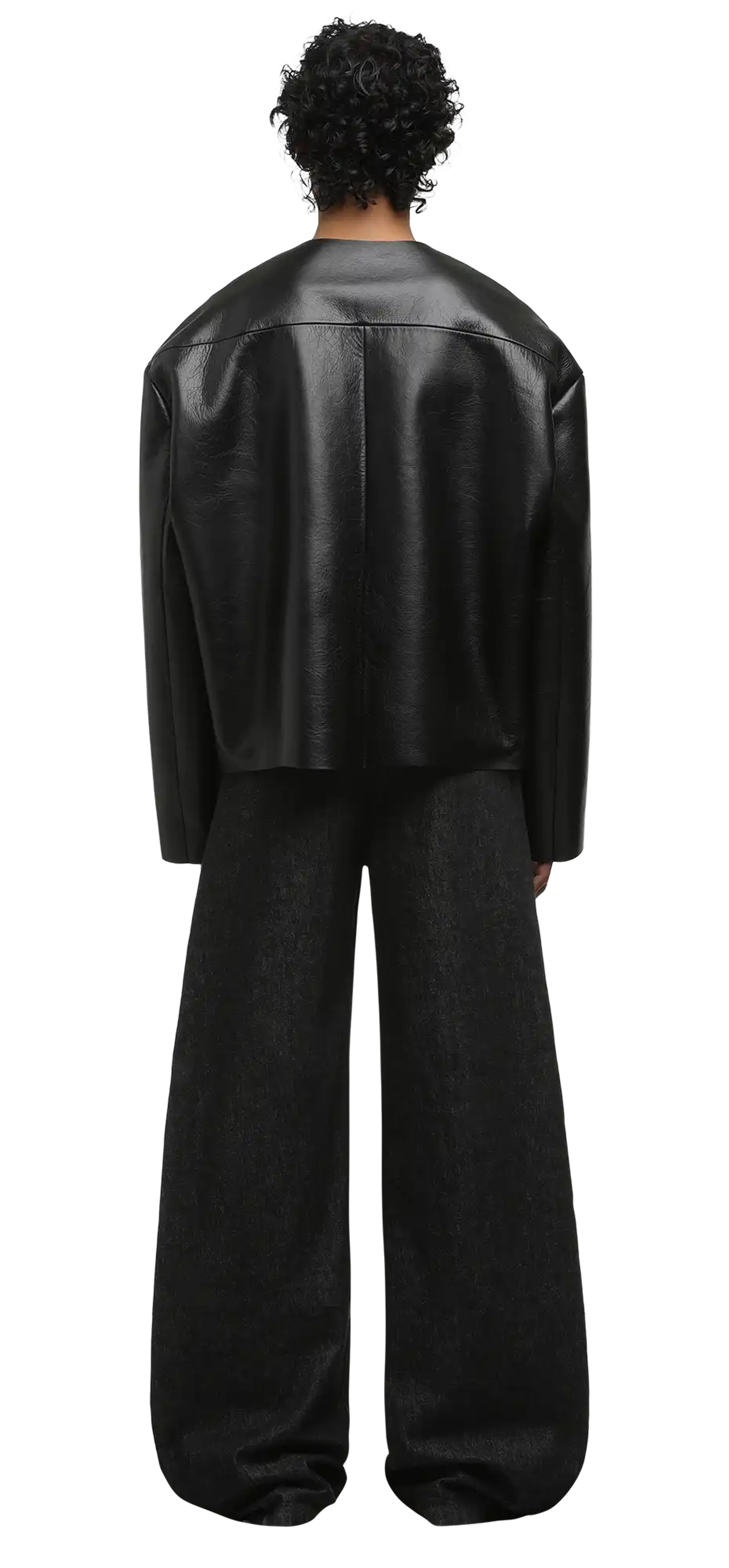 minimal leather jacket black leather - entire studios