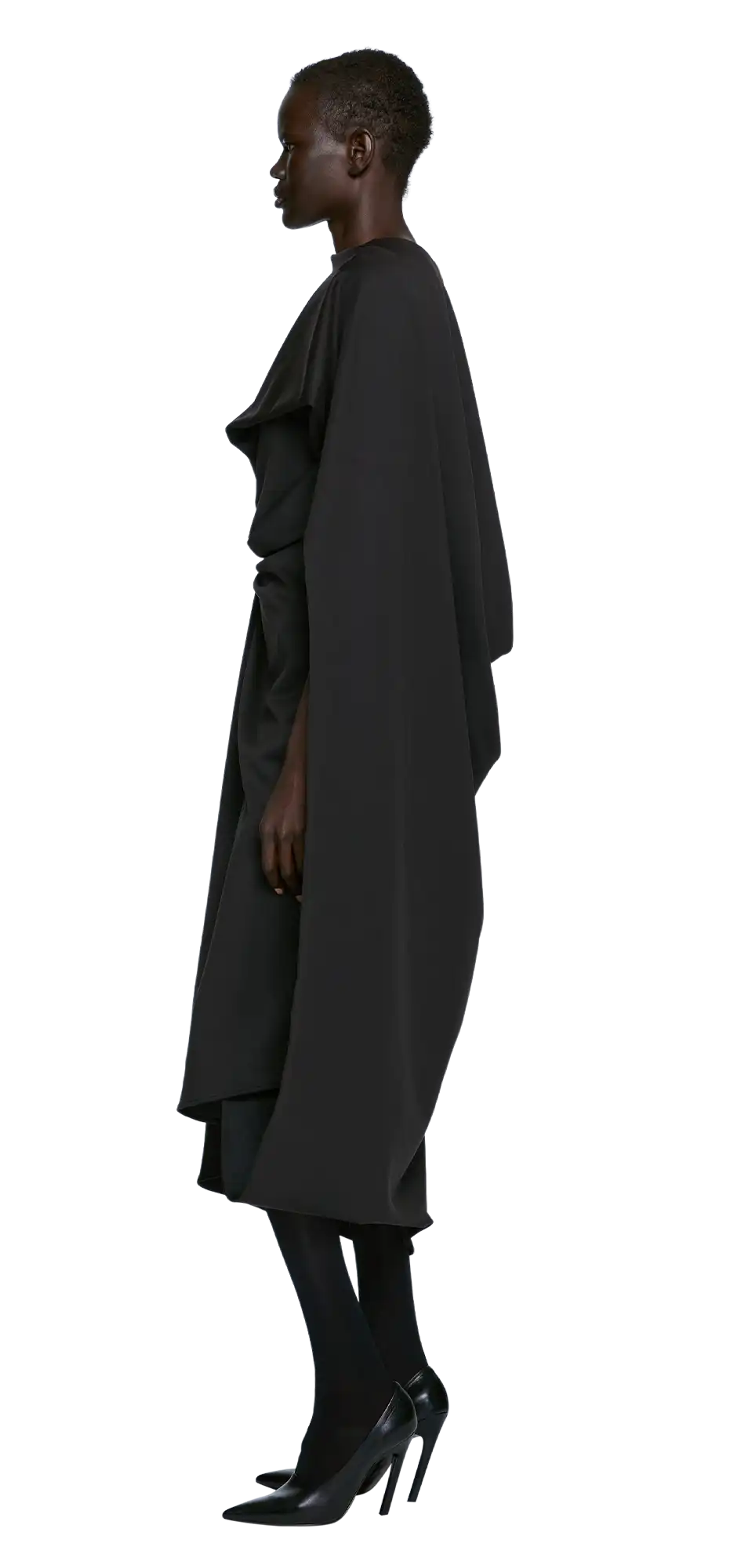 side-drape-dress-black character left view