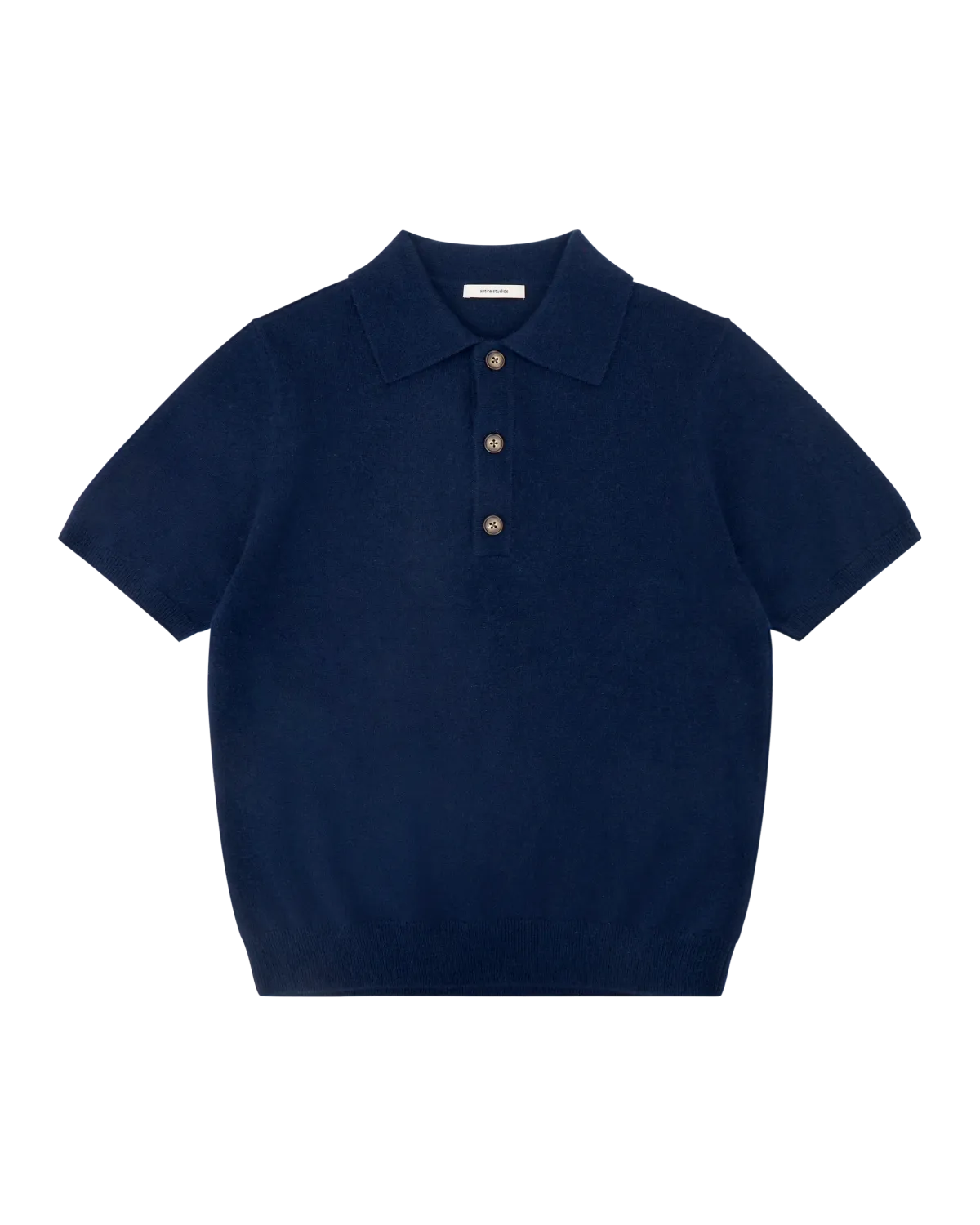 Short Sleeve Cashmere Knit Polo Navy - Image 5