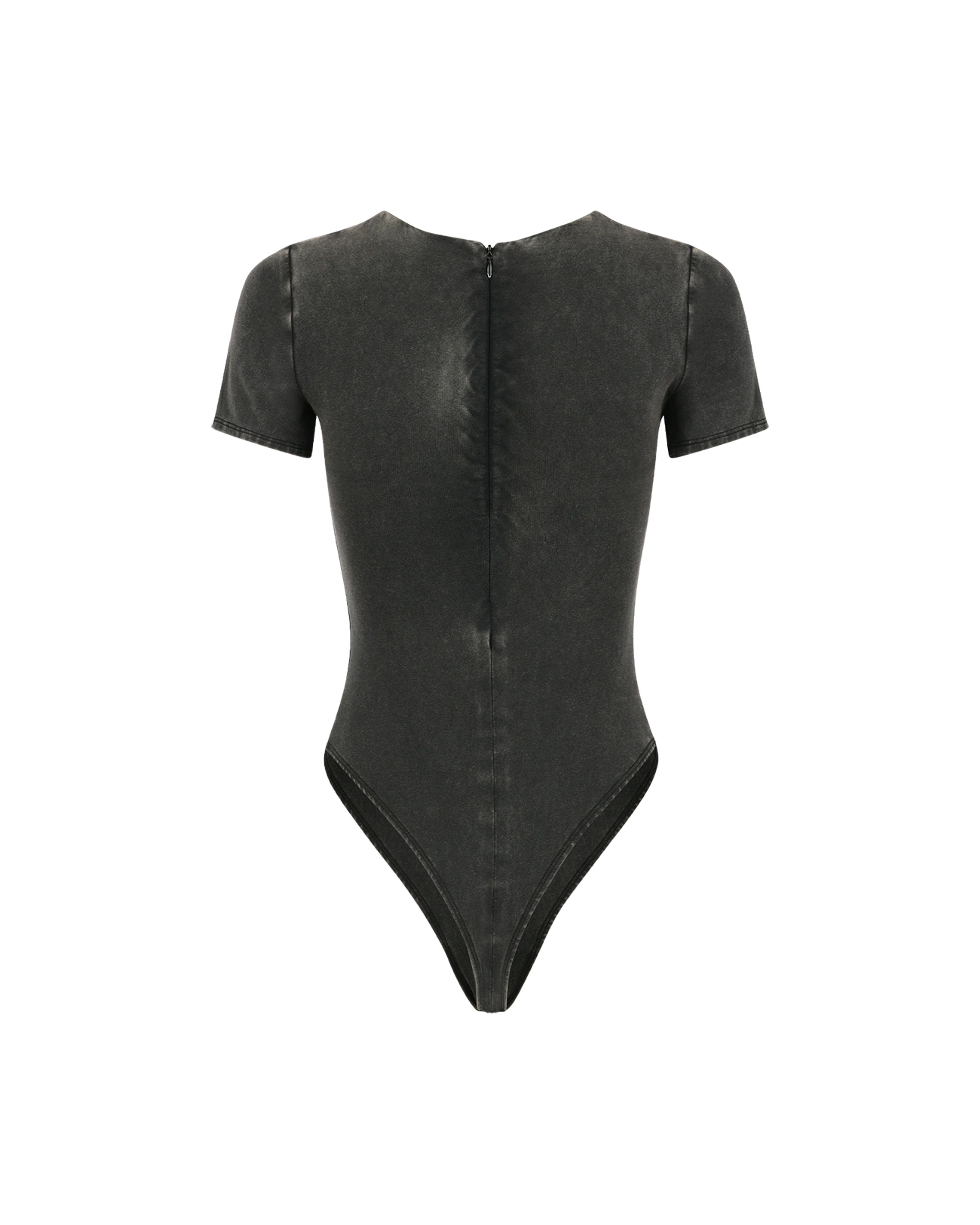 Tee Bodysuit Cotton Spandex Washed Black - Image 2
