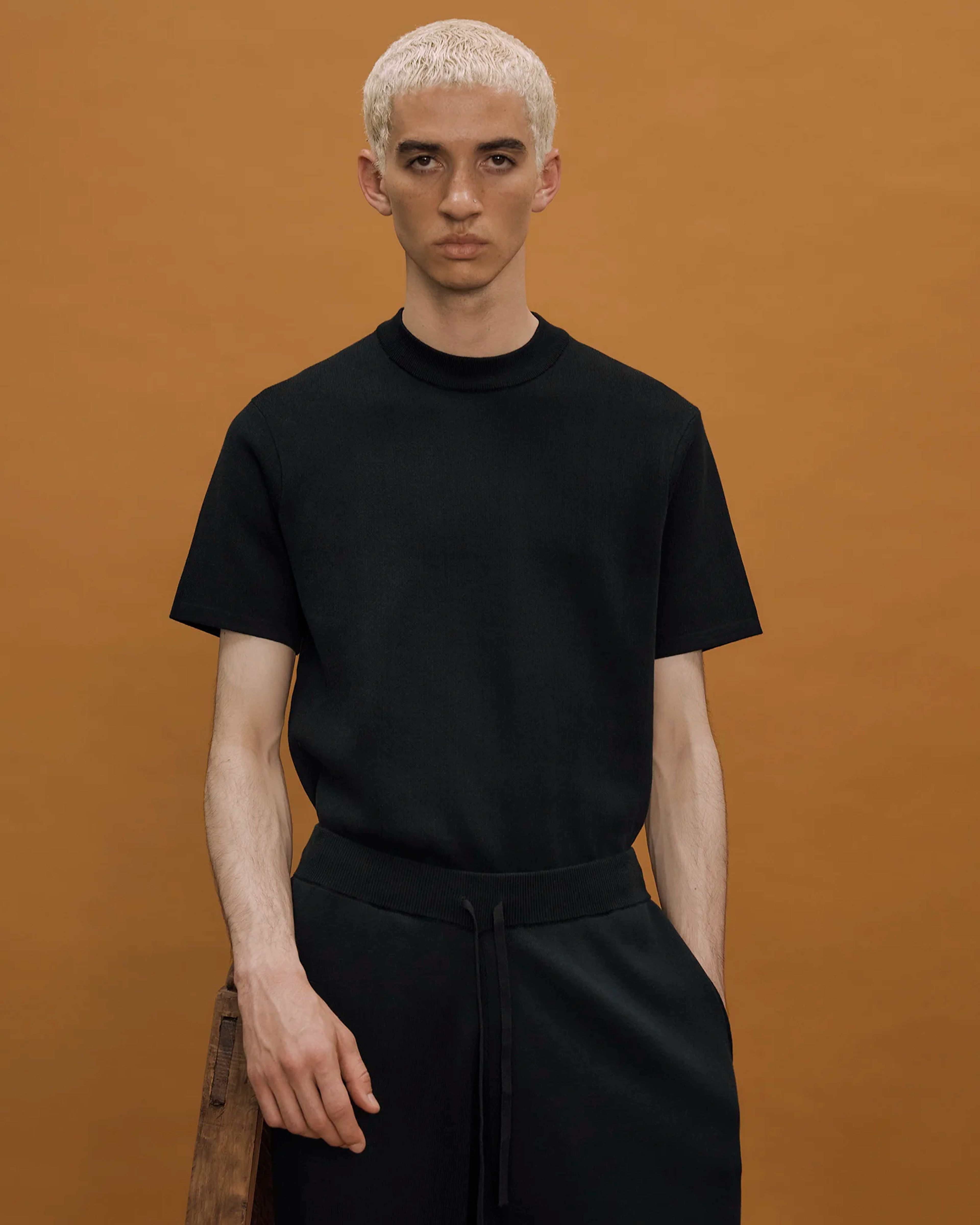 Slim Knit Tee Black - Image 2